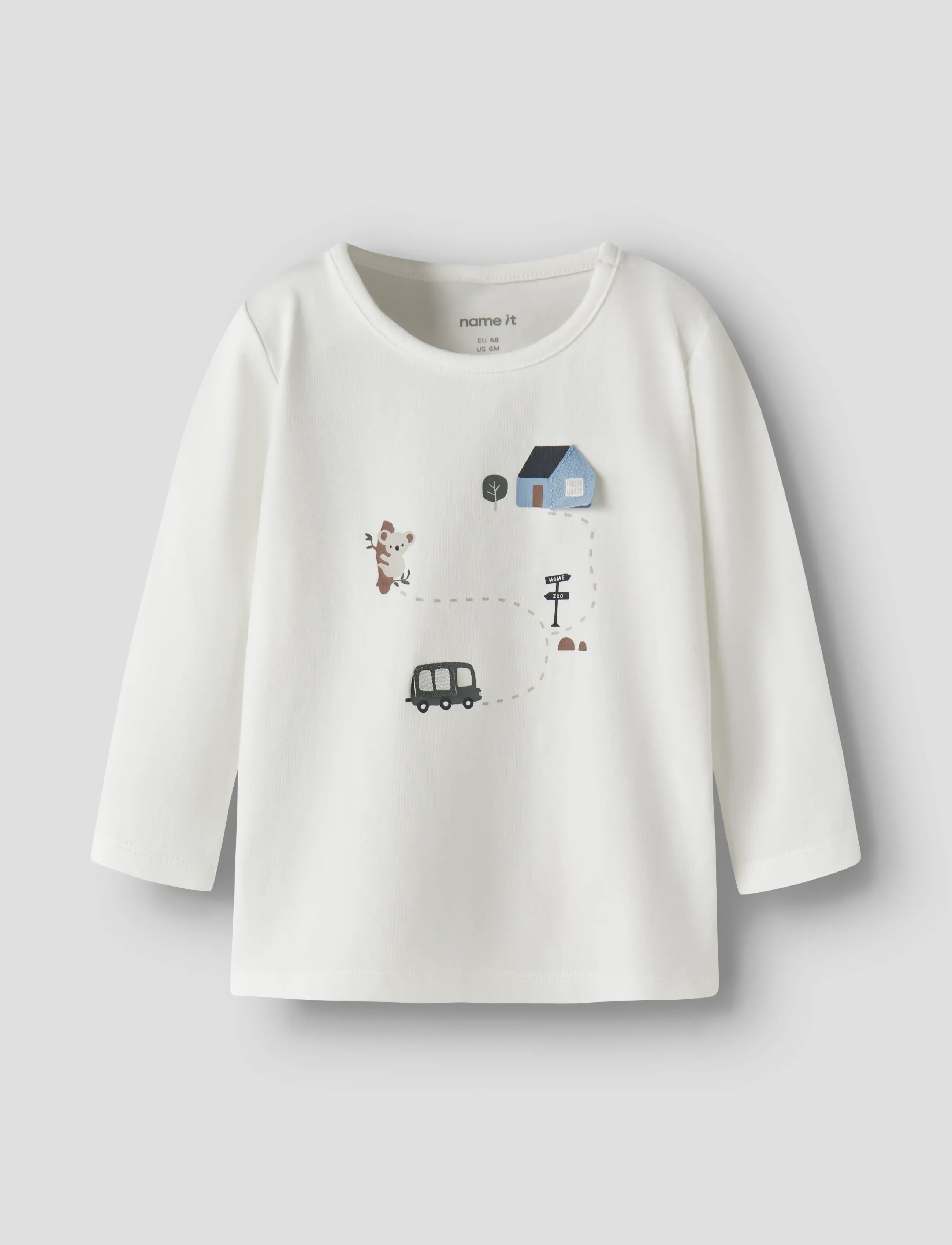 name it Nbmbent Ls Top Box, Baby Langærmet Bluse, Hvid, Str: 56