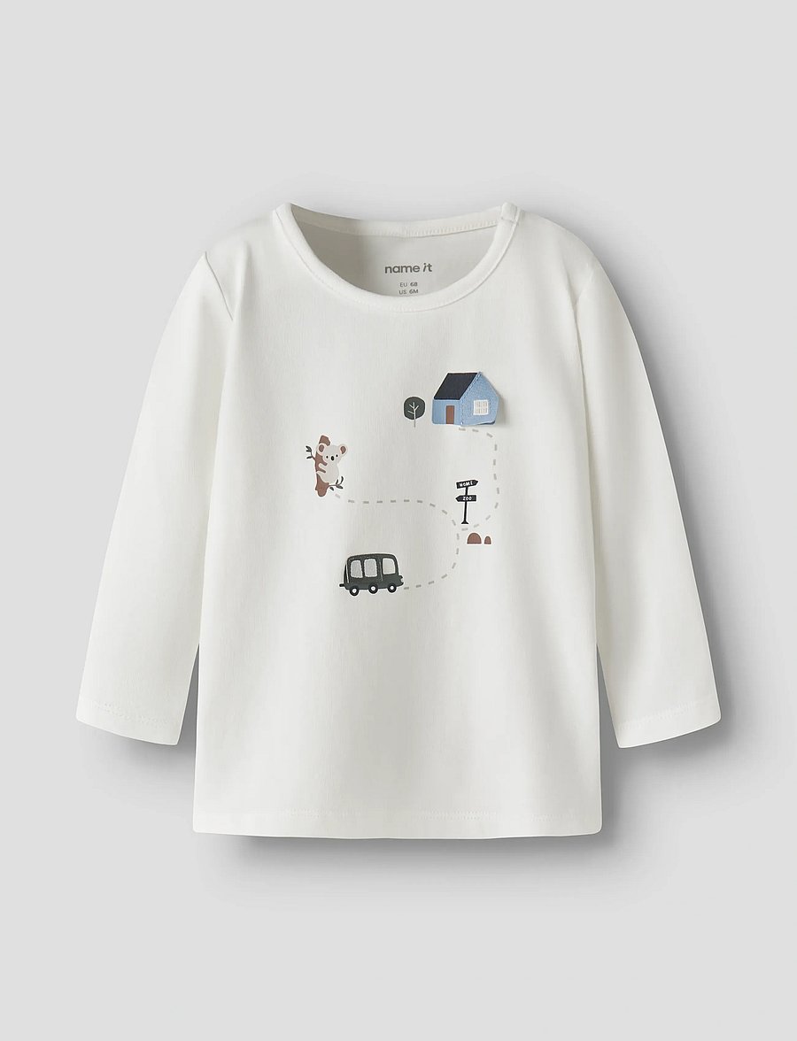 name it - NBMBENT LS TOP BOX - langärmelig - cloud dancer - 0