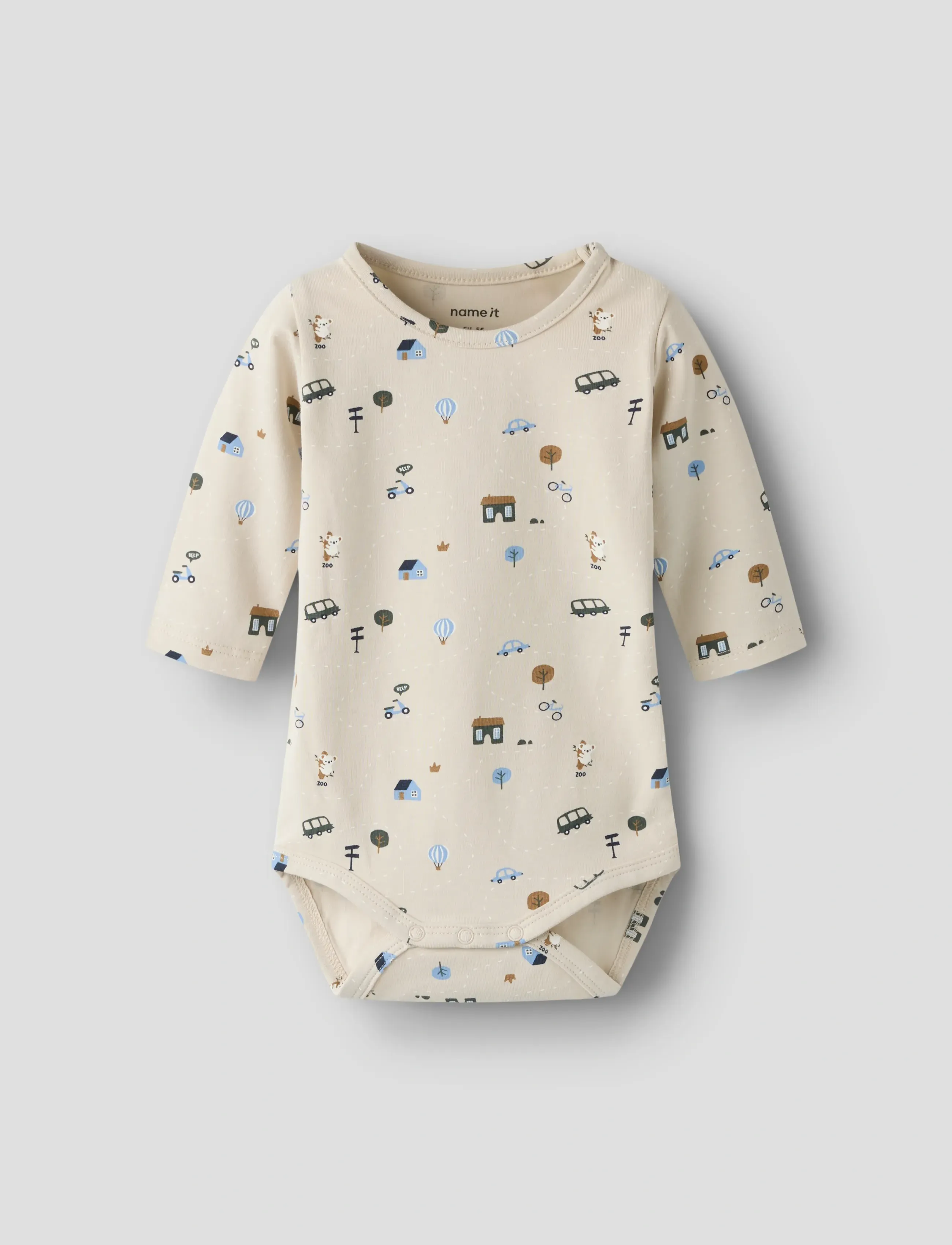 name it Nbmbocar Ls Body, Børn, Langærmet Body, Beige, Str: 68
