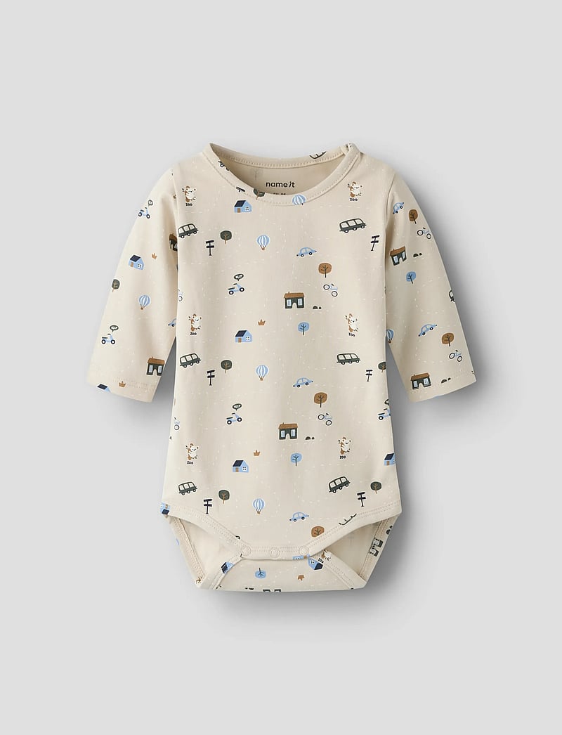 name it - NBMBOCAR LS BODY - långärmade bodies - pumice stone - 0