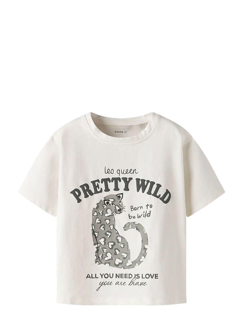 name it - NMFBEARTA SS TOP BOX - kortærmede t-shirts - cloud dancer - 1