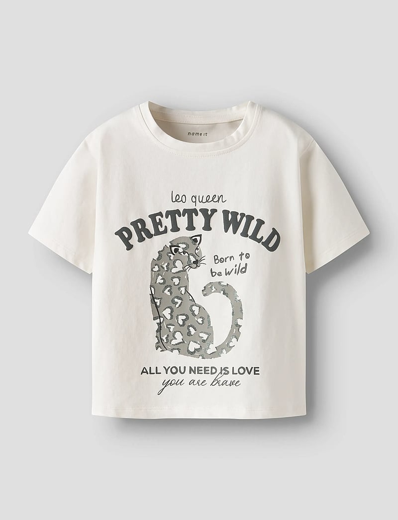 name it - NMFBEARTA SS TOP BOX - kortærmede t-shirts - cloud dancer - 0