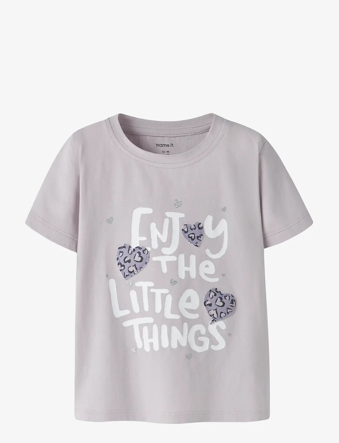 name it - NMFBEARTA SS TOP BOX - kurzärmelige - lilac marble - 1