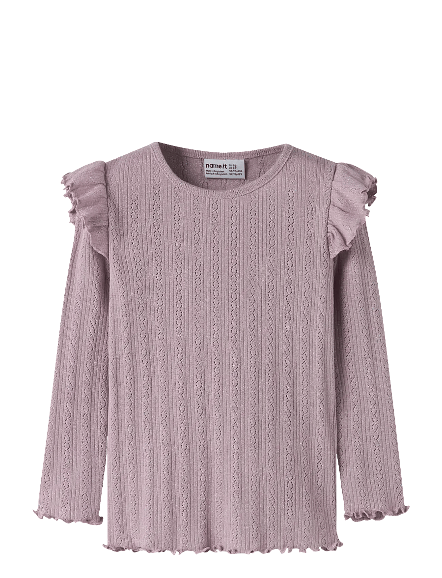 name it - NMFBLITTA LS SLIM TOP - pikkade varrukatega t-särgid - dawn pink - 1