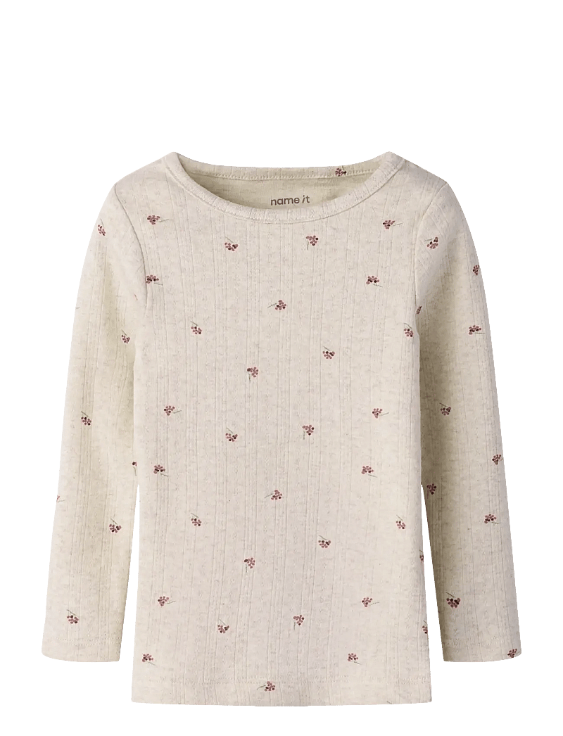 name it - NMFBERRIES LS SLIM TOP - langärmelig - peyote melange - 1