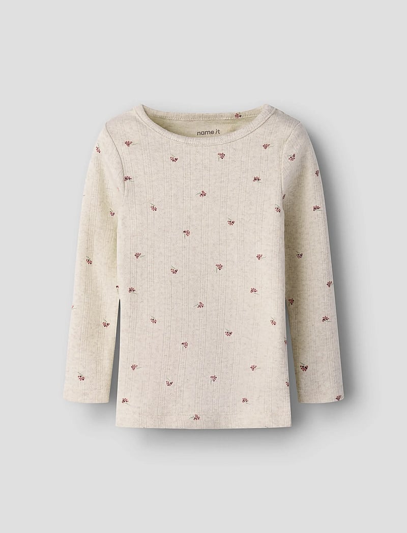 name it - NMFBERRIES LS SLIM TOP - langärmelig - peyote melange - 0