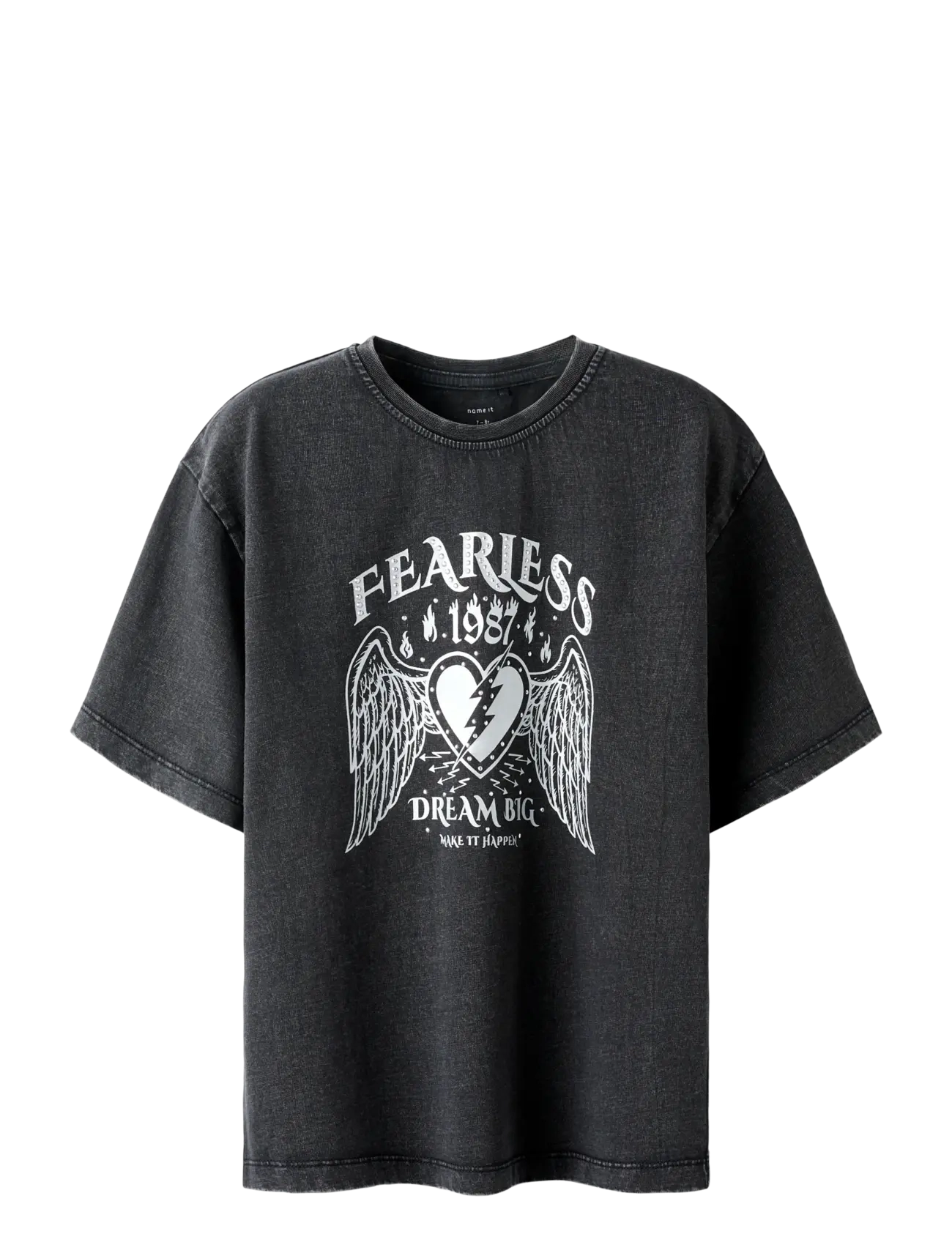 name it NKFBJANTA SS NREG TOP BOX - Valentinsgaver - BLACK / grey