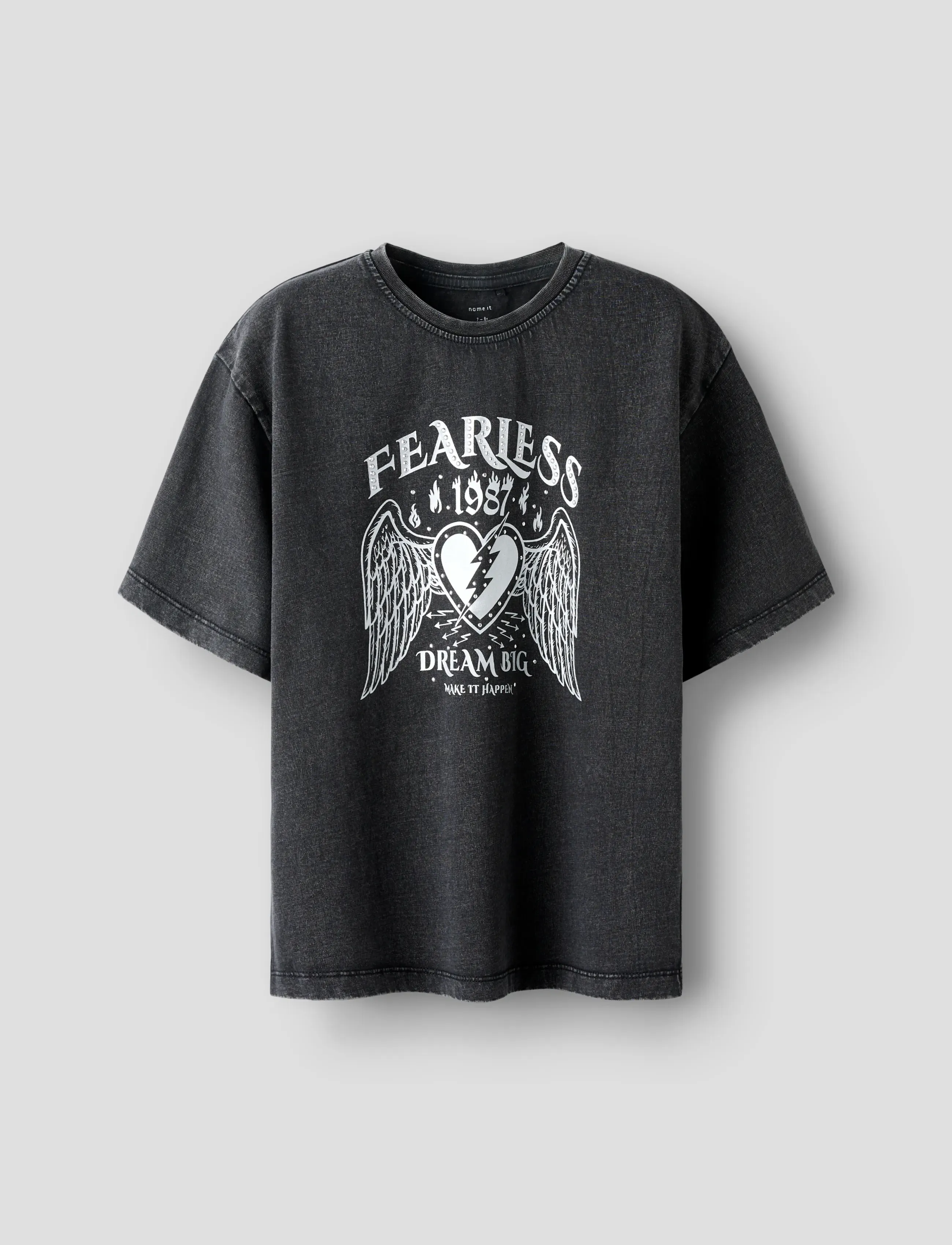 name it NKFBJANTA SS NREG TOP BOX - T-shirts - BLACK / grey