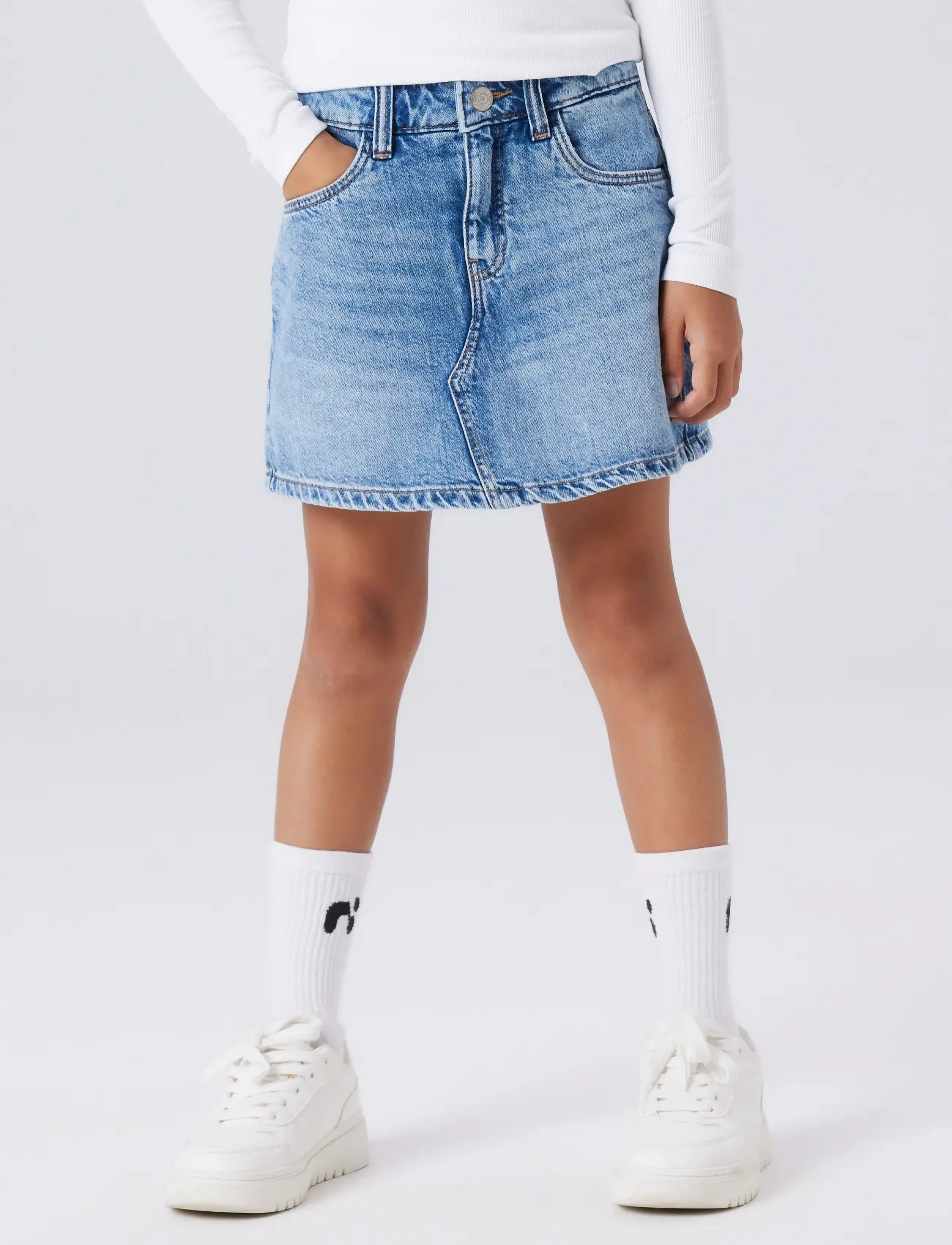 name it - NKFEMMA DNM SKORT 1040-MJ NOOS - skorts - medium blue denim - 4