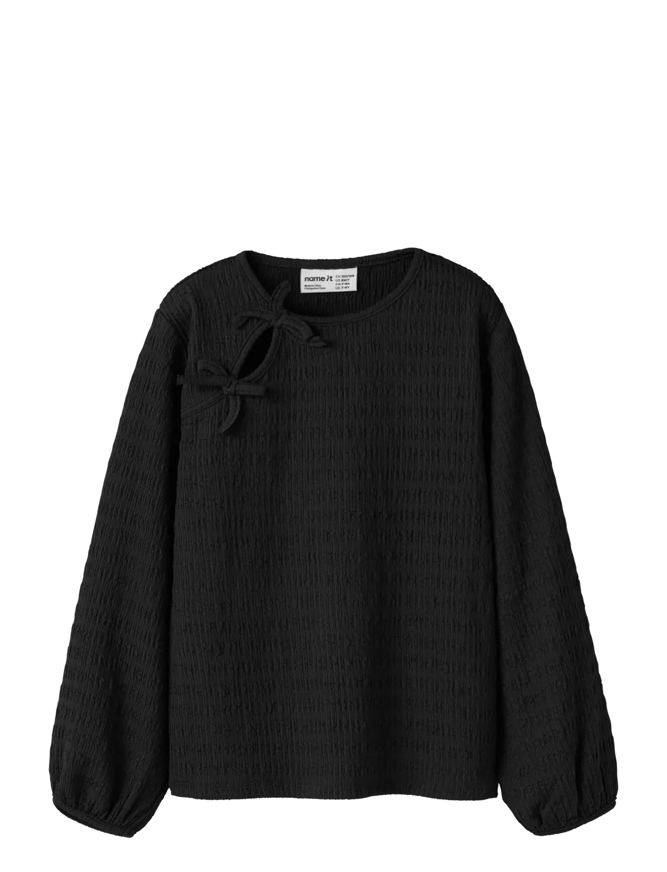 NAME IT Nkfbelindo Ls Oberteil Schwarz - 122-128 - Kinder