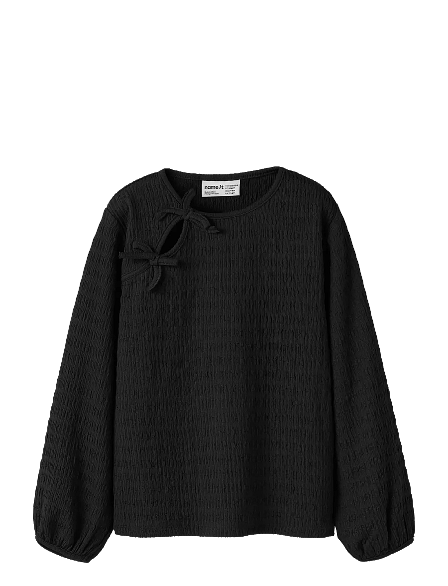 name it - NKFBELINDO LS TOP - pluusid ja tuunikad - black - 0