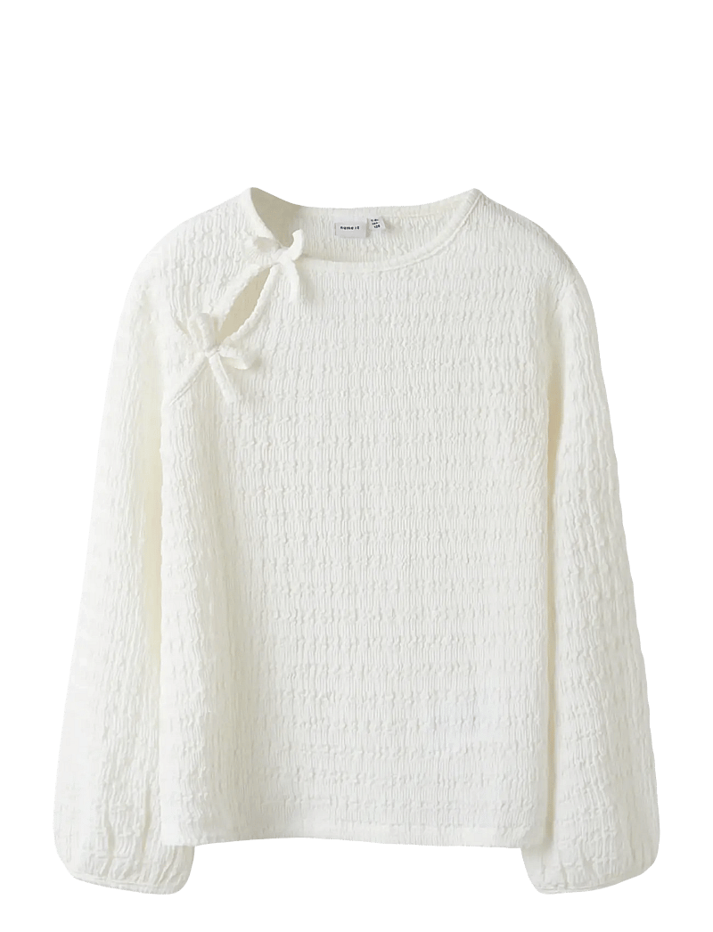 name it - NKFBELINDO LS TOP - blusar & tunikor - cloud dancer - 1