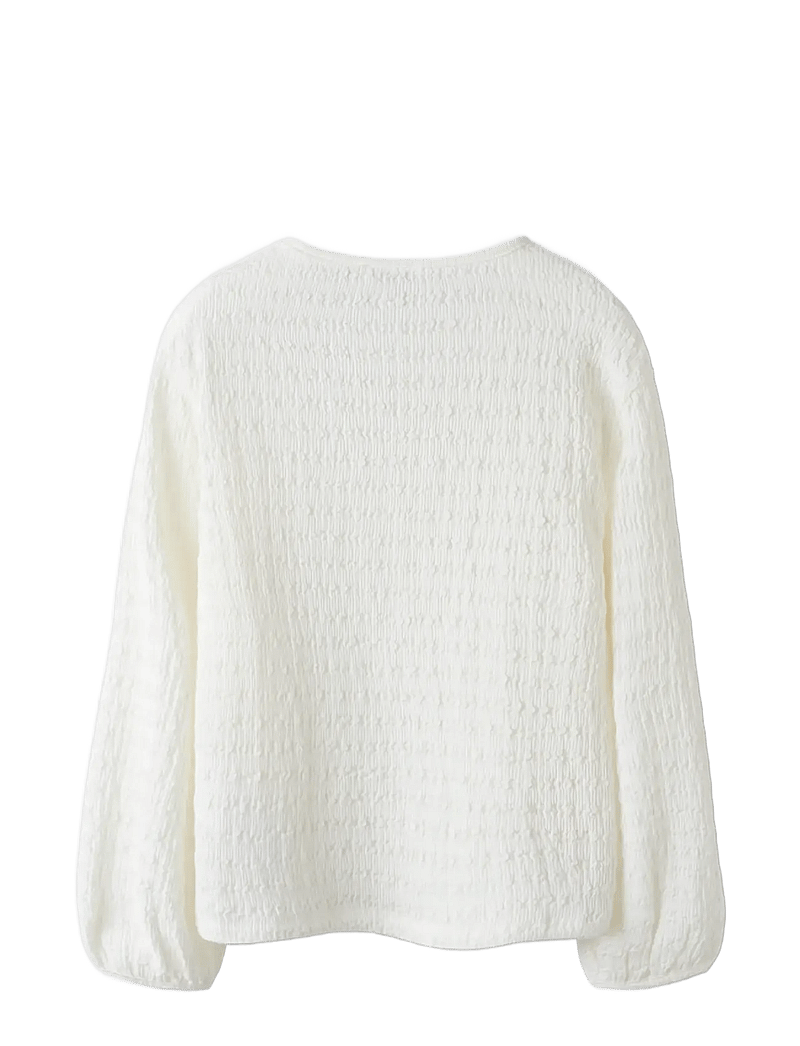 name it - NKFBELINDO LS TOP - blusar & tunikor - cloud dancer - 2