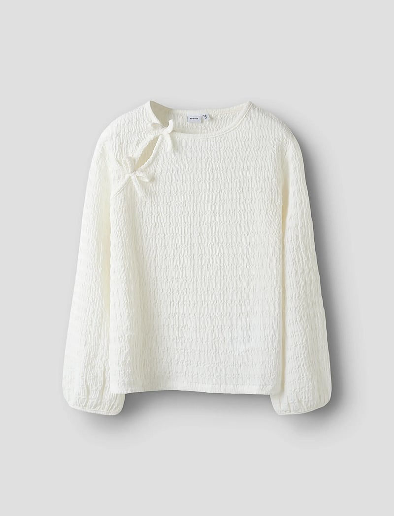 name it - NKFBELINDO LS TOP - blusar & tunikor - cloud dancer - 0