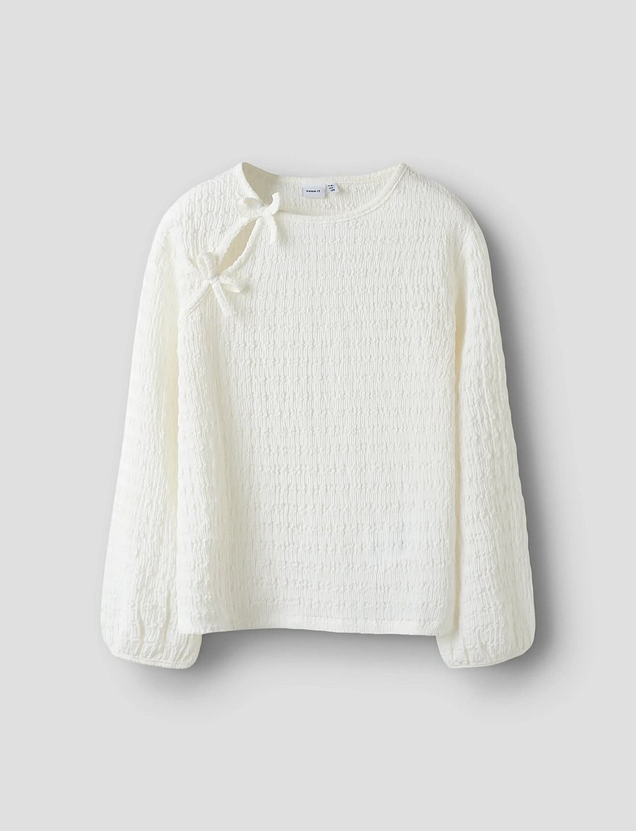 name it - NKFBELINDO LS TOP - blusen & tuniken - cloud dancer - 0
