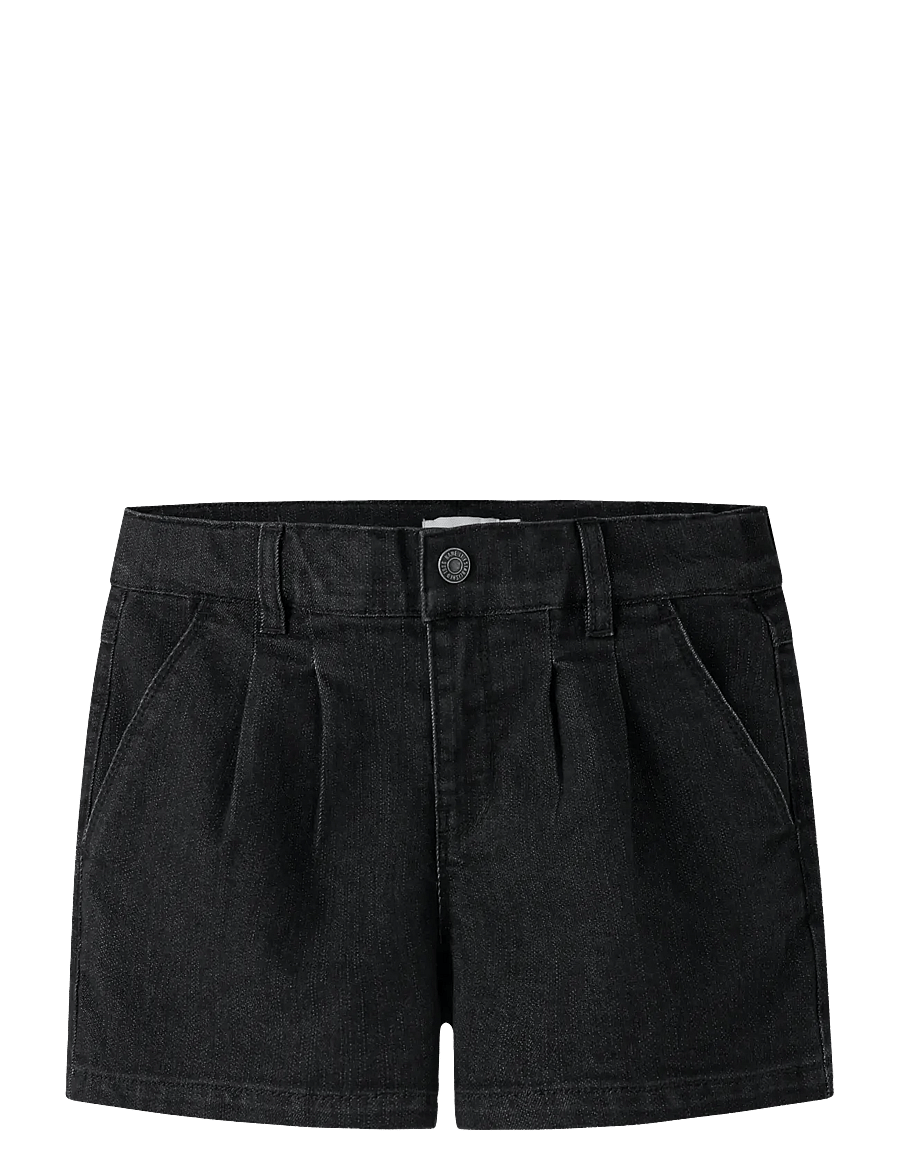 name it - NKFROSE PLEAT DNM SHORTS 1035-FT - jeansshorts - black denim - 0