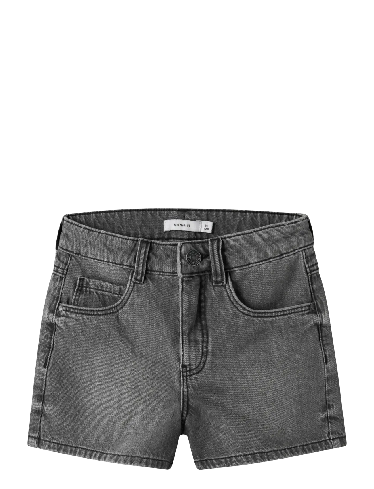 NAME IT Nkfrose Mom Dnm Shorts 1141-Mj Noos Grau - 128 - Kinder