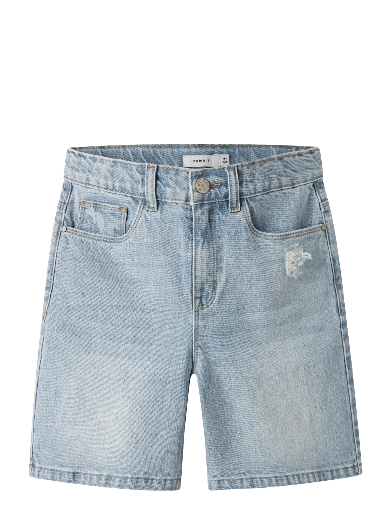 name it NKFROSE HW LONG DNM SHORTS 1160-TK - Jeansshorts - LIGHT BLUE BLEACHED DENIM / blue