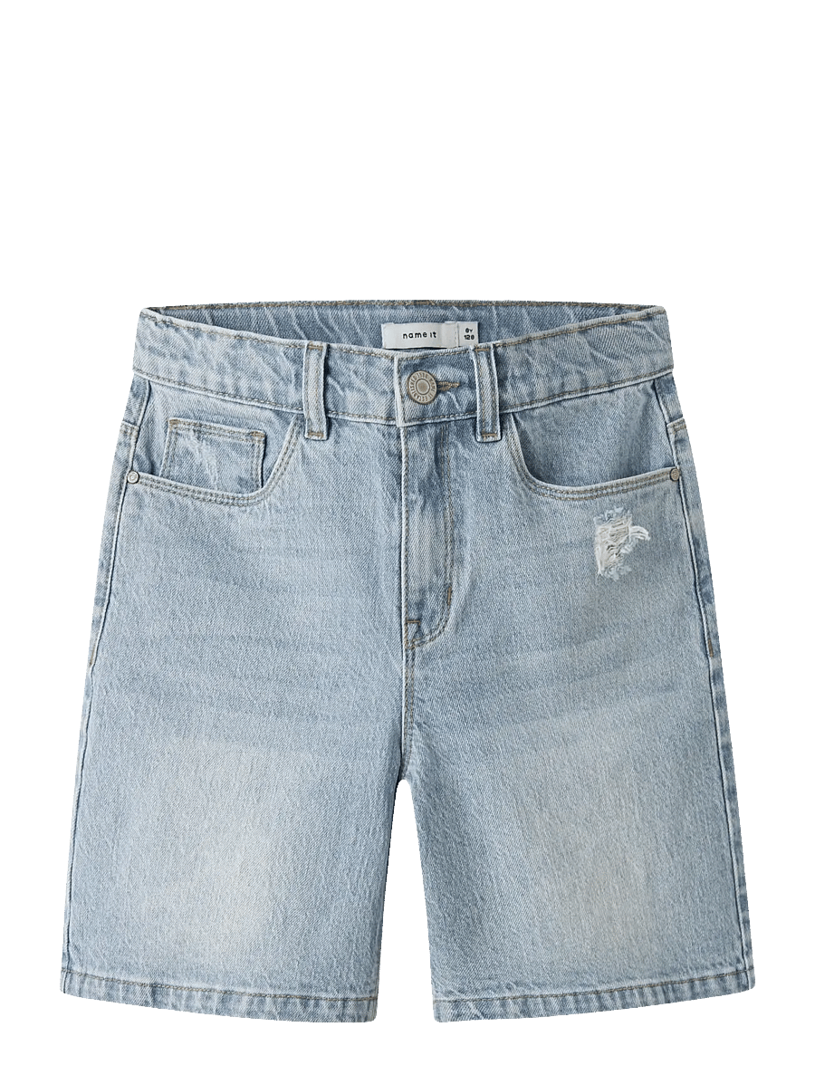 name it - NKFROSE HW LONG DNM SHORTS 1160-TK - jeansshorts - light blue bleached denim - 0