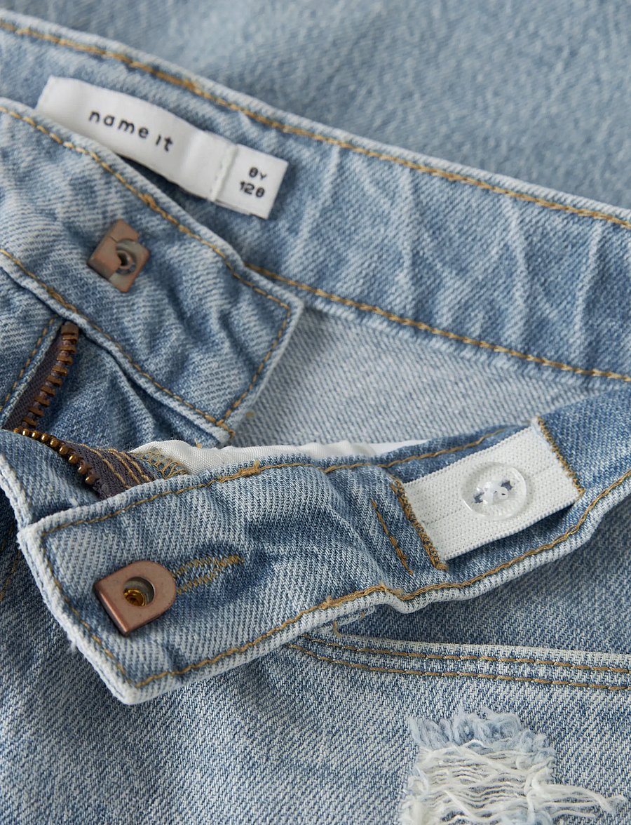name it - NKFROSE HW LONG DNM SHORTS 1160-TK - jeansshorts - light blue bleached denim - 2