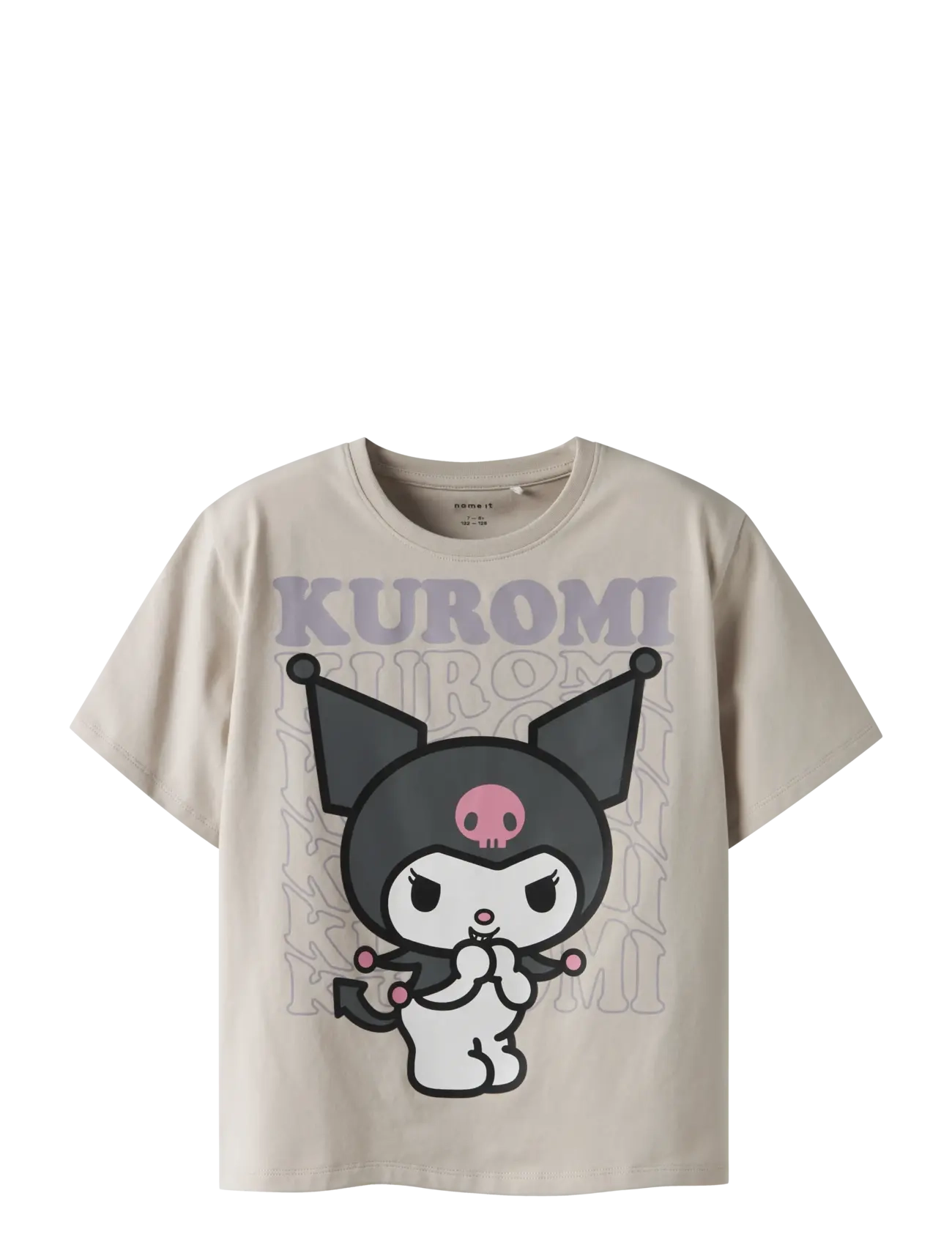 name it NKFDYKRA KUROMI SS NREG TOP NOOS SKY - Kids 98-134 - PUMICE STONE / cream