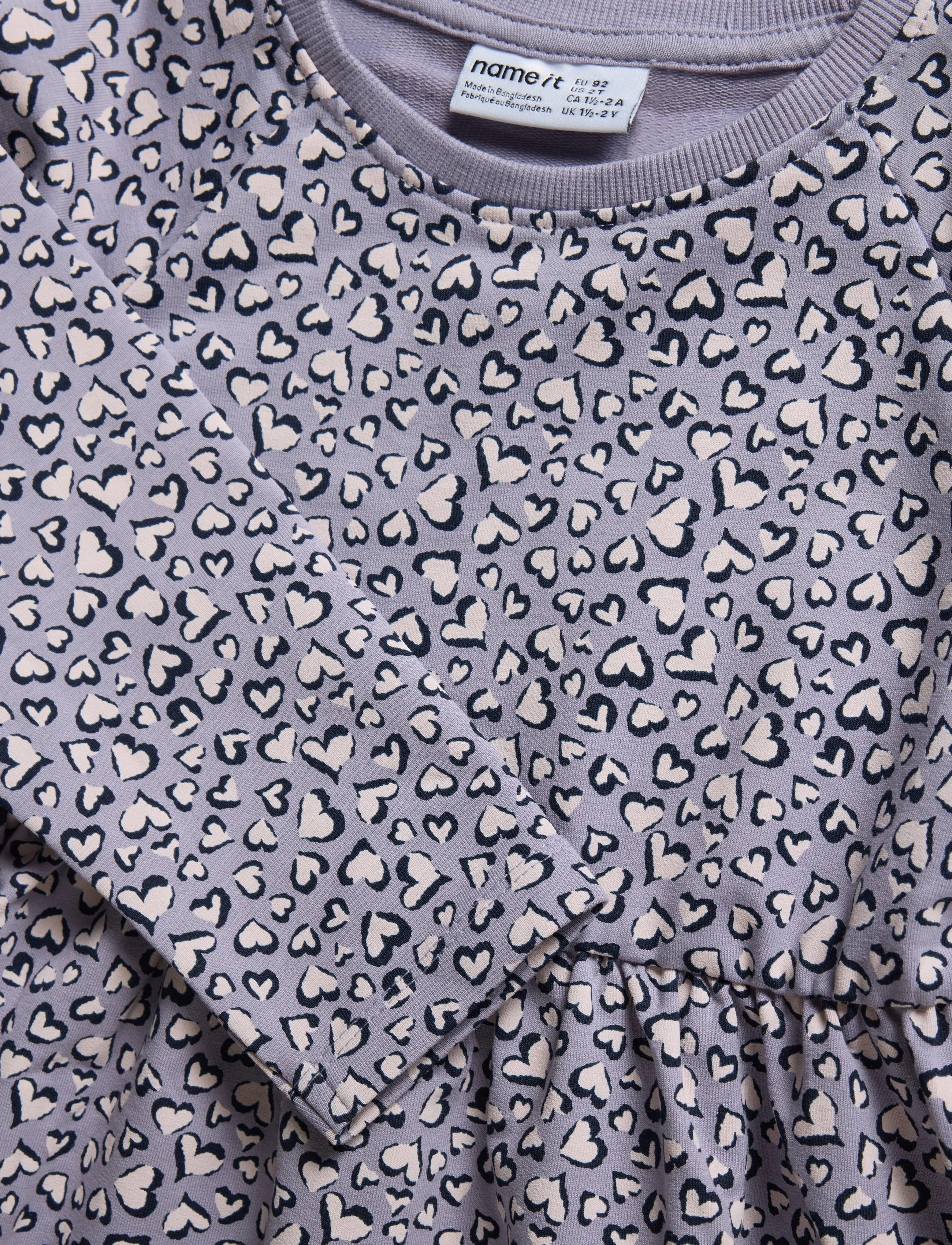 name it - NMFBEARTA LS SWEAT DRESS UNB - long-sleeved baby dresses - lavender gray - 2