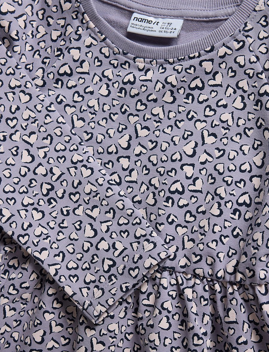 name it - NMFBEARTA LS SWEAT DRESS UNB - langärmelige babykleider - lavender gray - 2