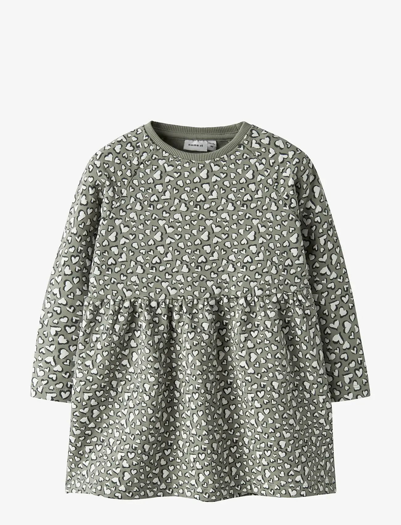 name it - NMFBEARTA LS SWEAT DRESS UNB - shadow - 0