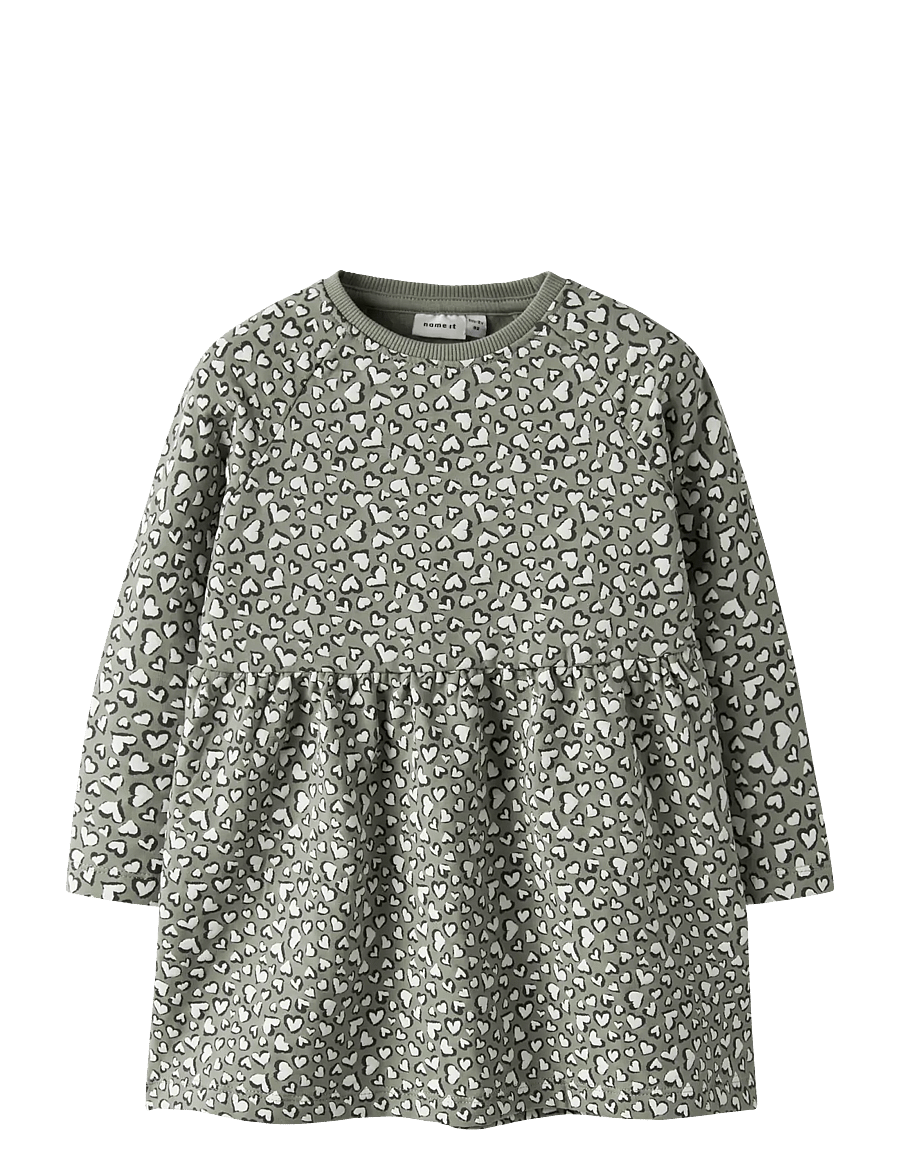 name it - NMFBEARTA LS SWEAT DRESS UNB - mazuļu kleitas ar garām piedurknēm - shadow - 0