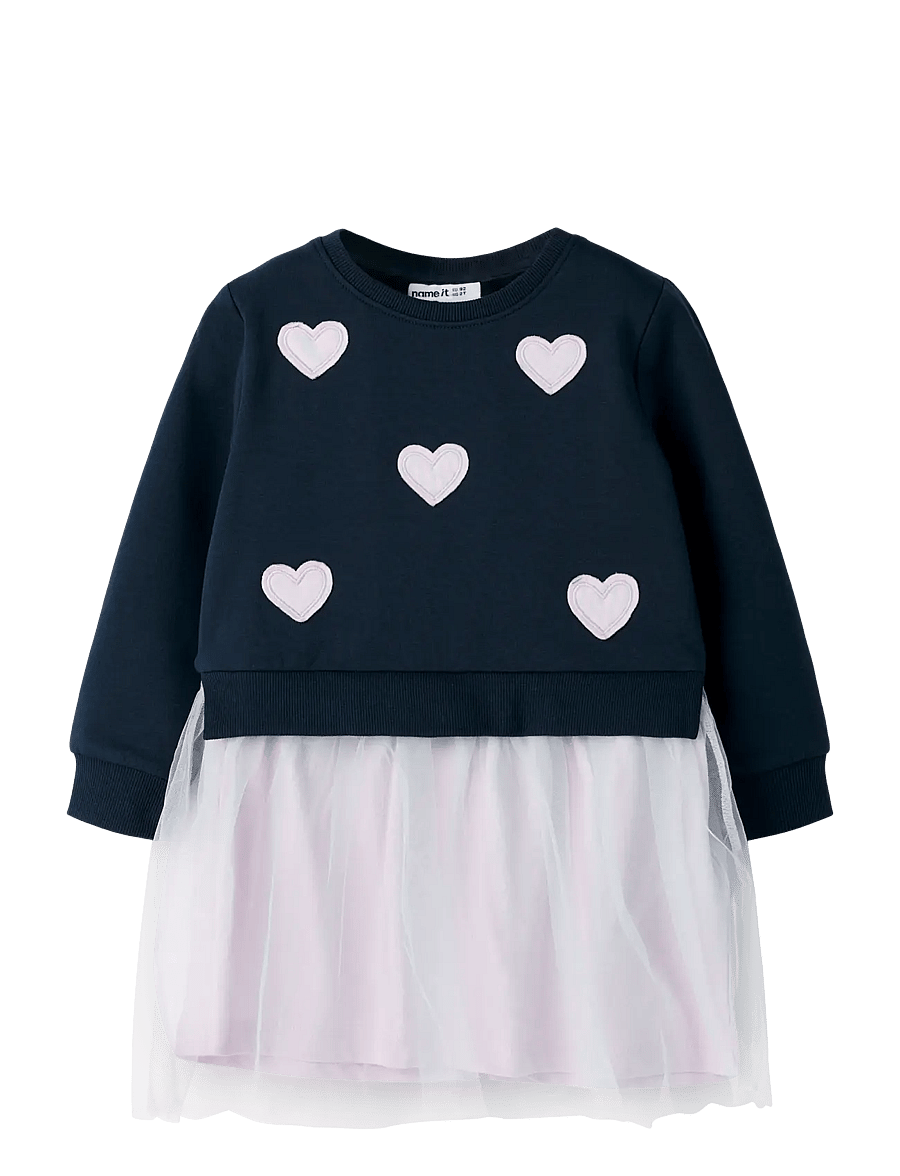 name it - NMFBIANJA SWEAT DRESS BRU - ikdienas kleitas ar garām piedurknēm - navy blazer - 1