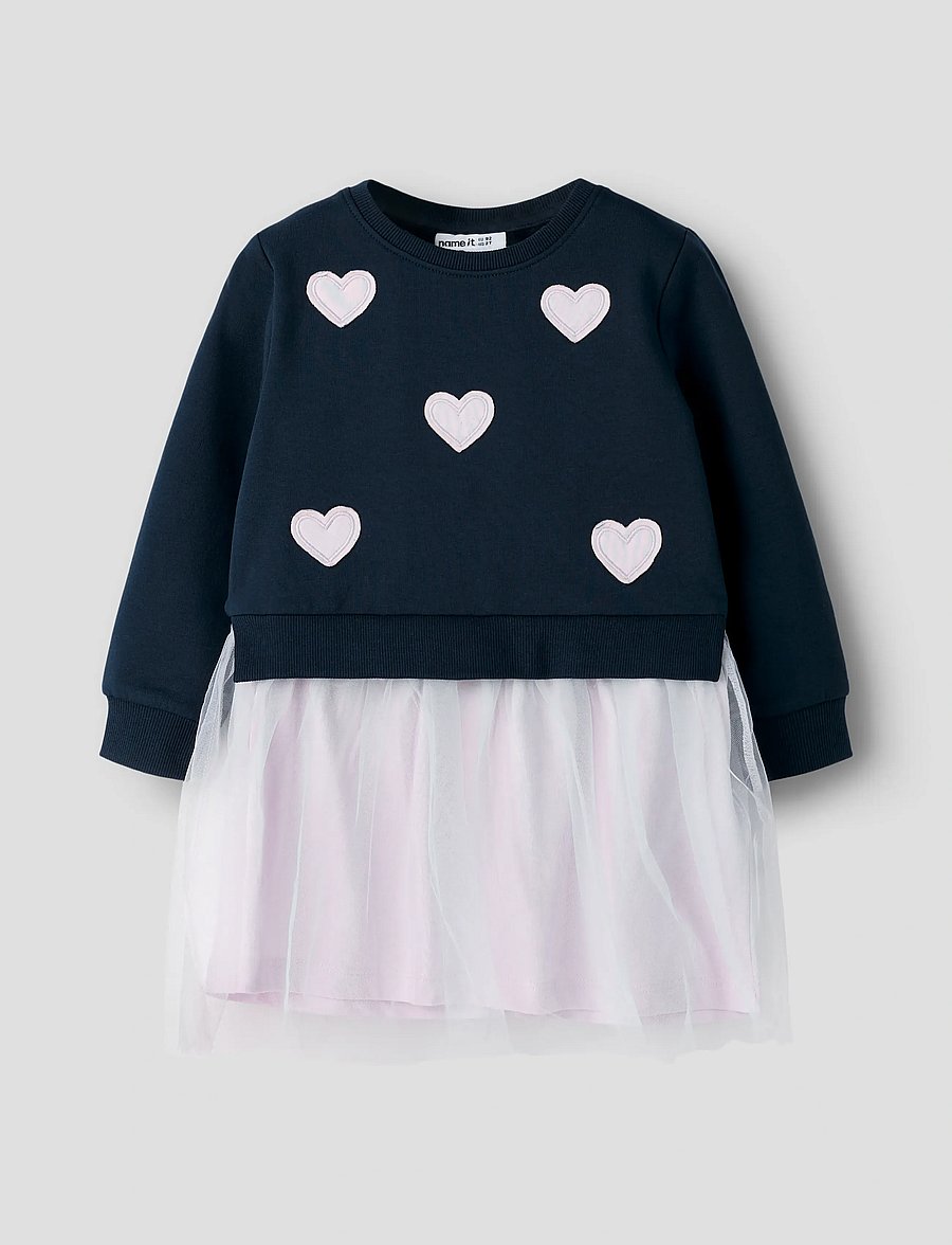 name it - NMFBIANJA SWEAT DRESS BRU - ikdienas kleitas ar garām piedurknēm - navy blazer - 0