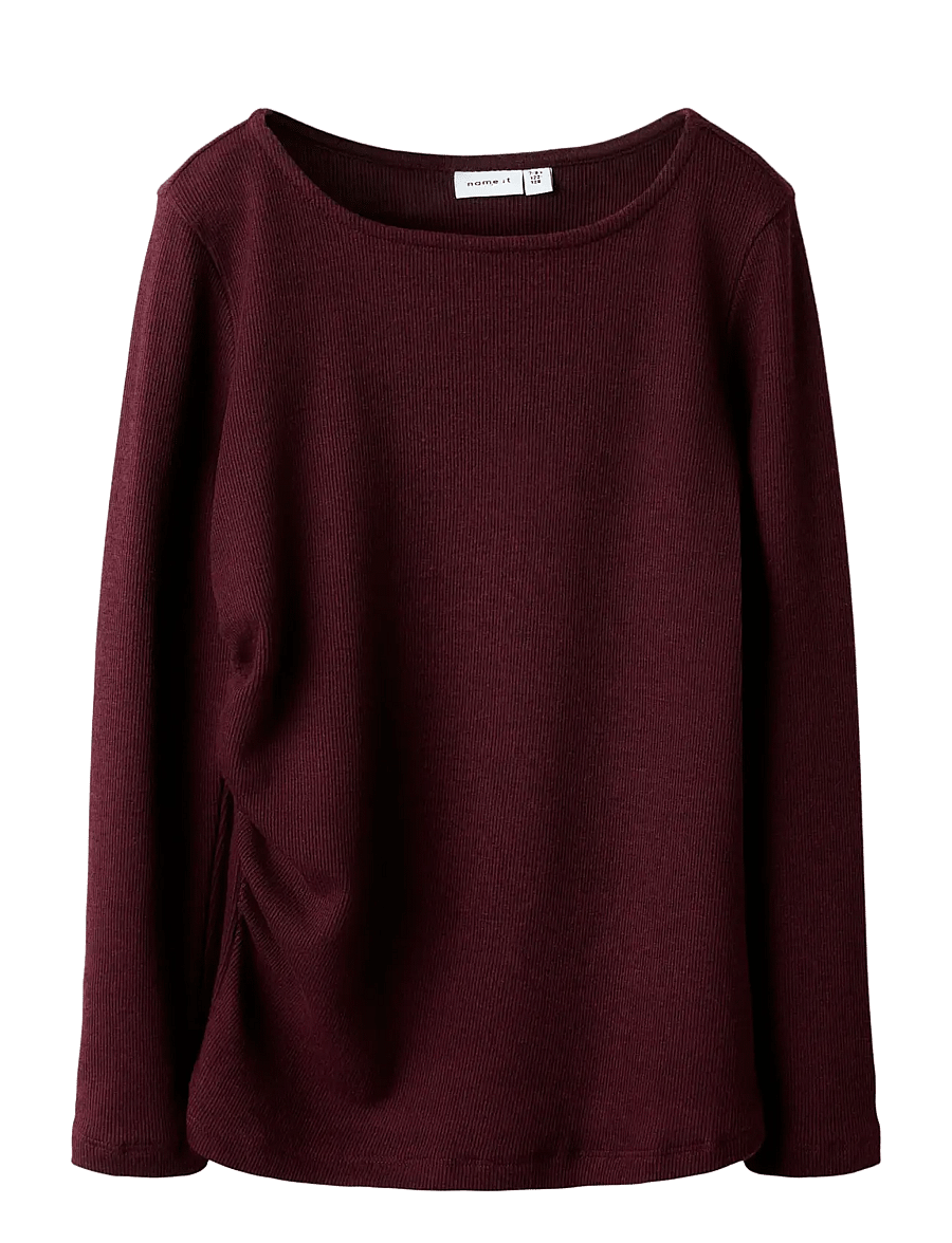 name it - NKFKENDRA LS XSL TOP - pikkade varrukatega t-särgid - windsor wine - 1