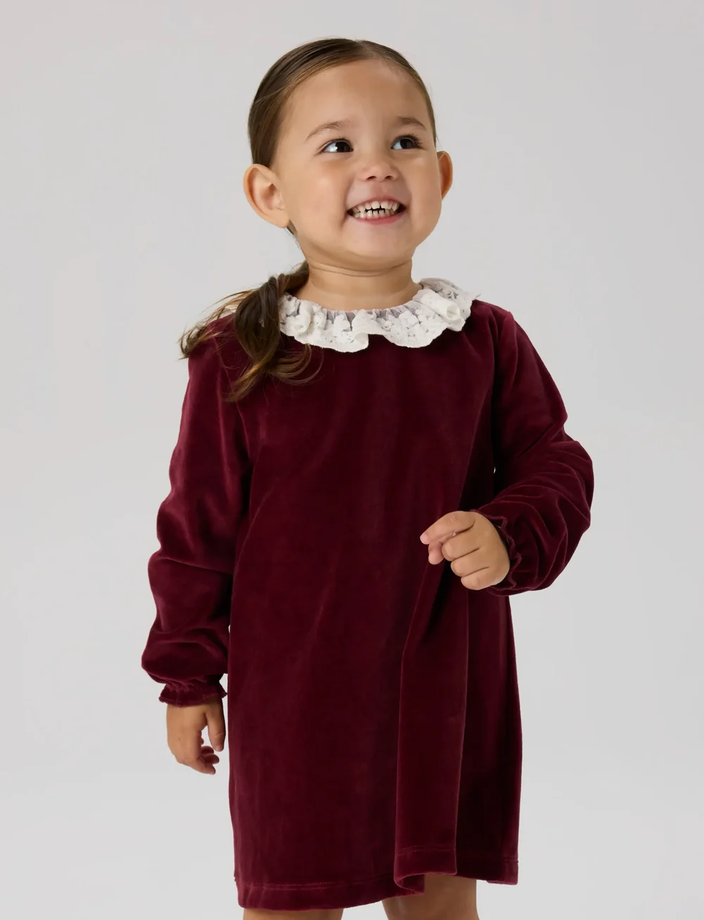name it - NMFROXY LS VEL DRESS - langärmelige babykleider - burgundy - 0