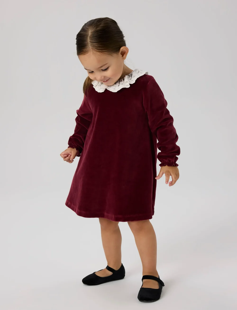 name it - NMFROXY LS VEL DRESS - langärmelige babykleider - burgundy - 3