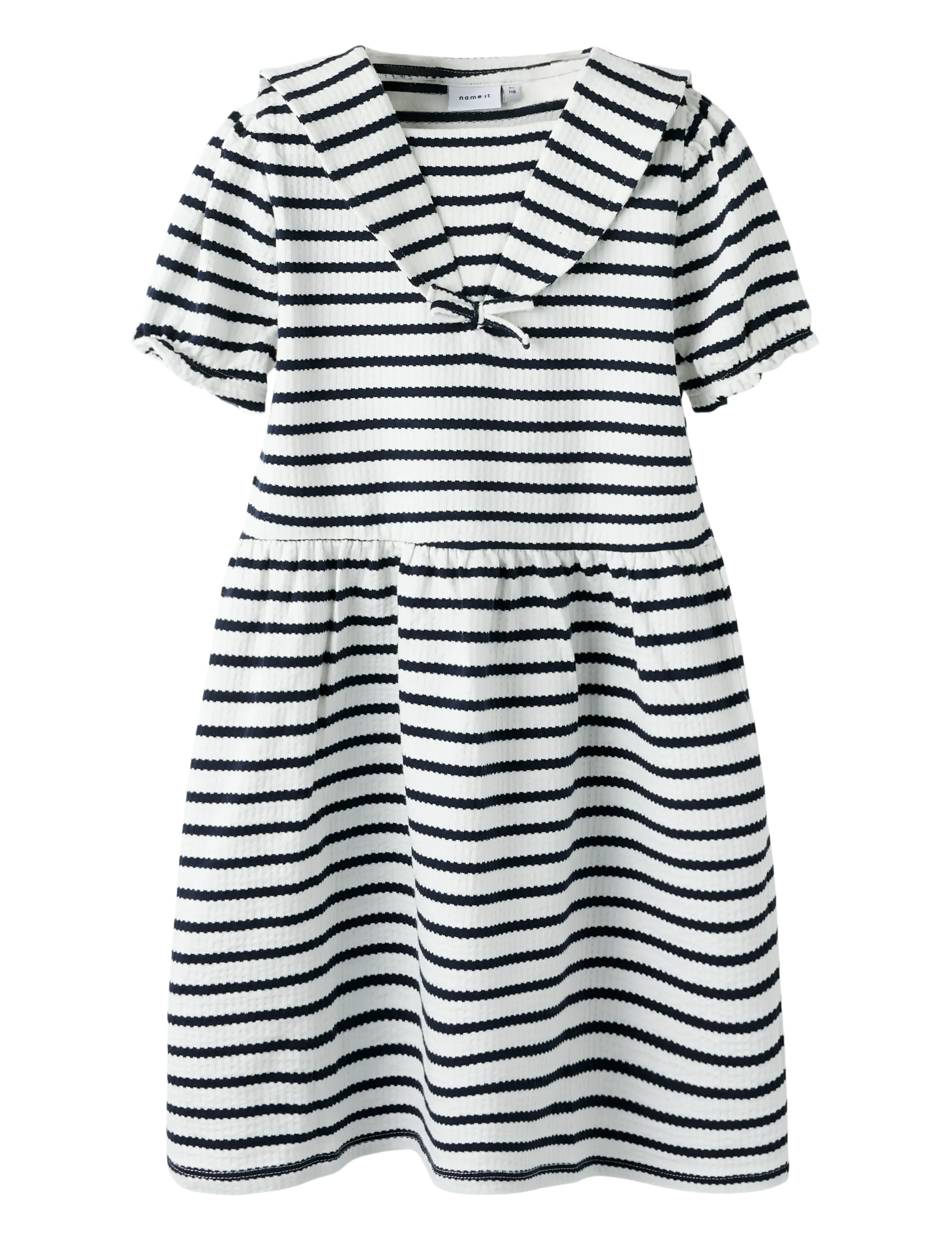 name it NMFKATTIE SS DRESS - 4 for 3 - CLOUD DANCER / navy