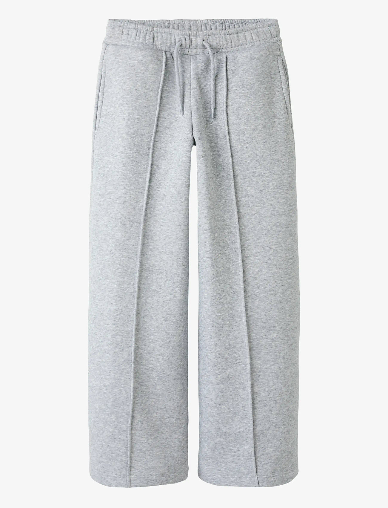 name it - NKFKARLIE WIDE PANT SWE BRU - jogginghosen - light grey melange - 1