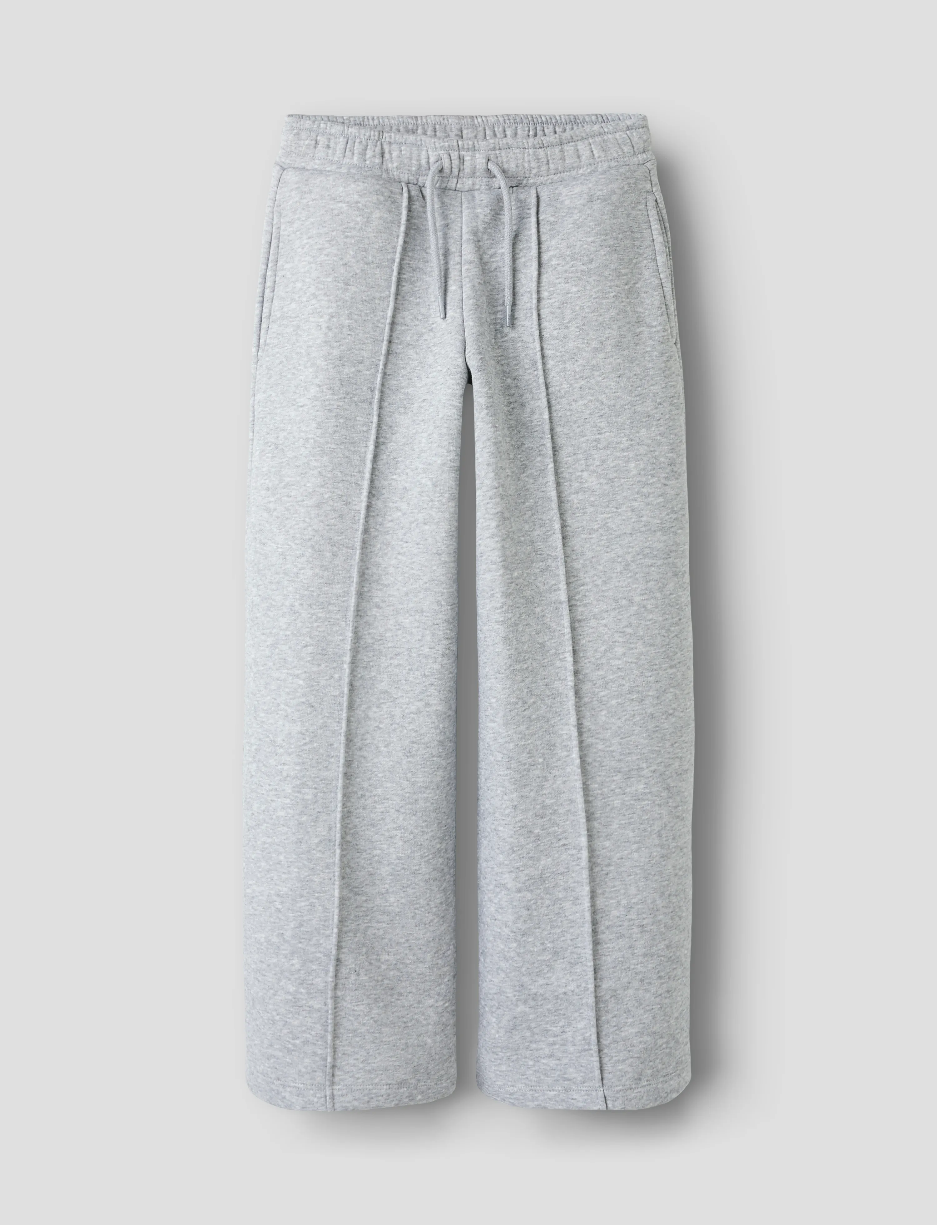name it - NKFKARLIE WIDE PANT SWE BRU - light grey melange - 3