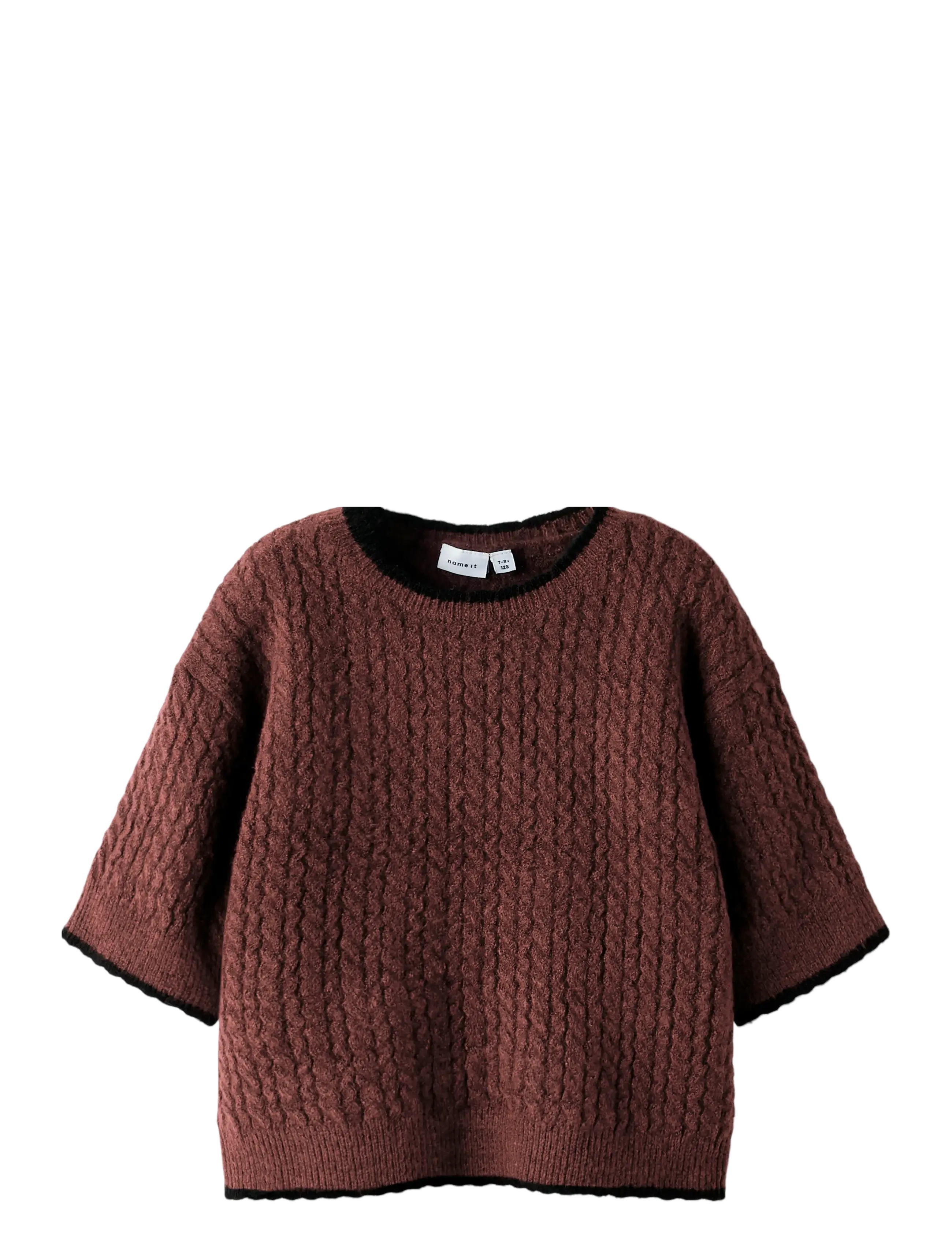 NAME IT Nkfkiras Ss Knit Burgundy - 122-128 - Kinder