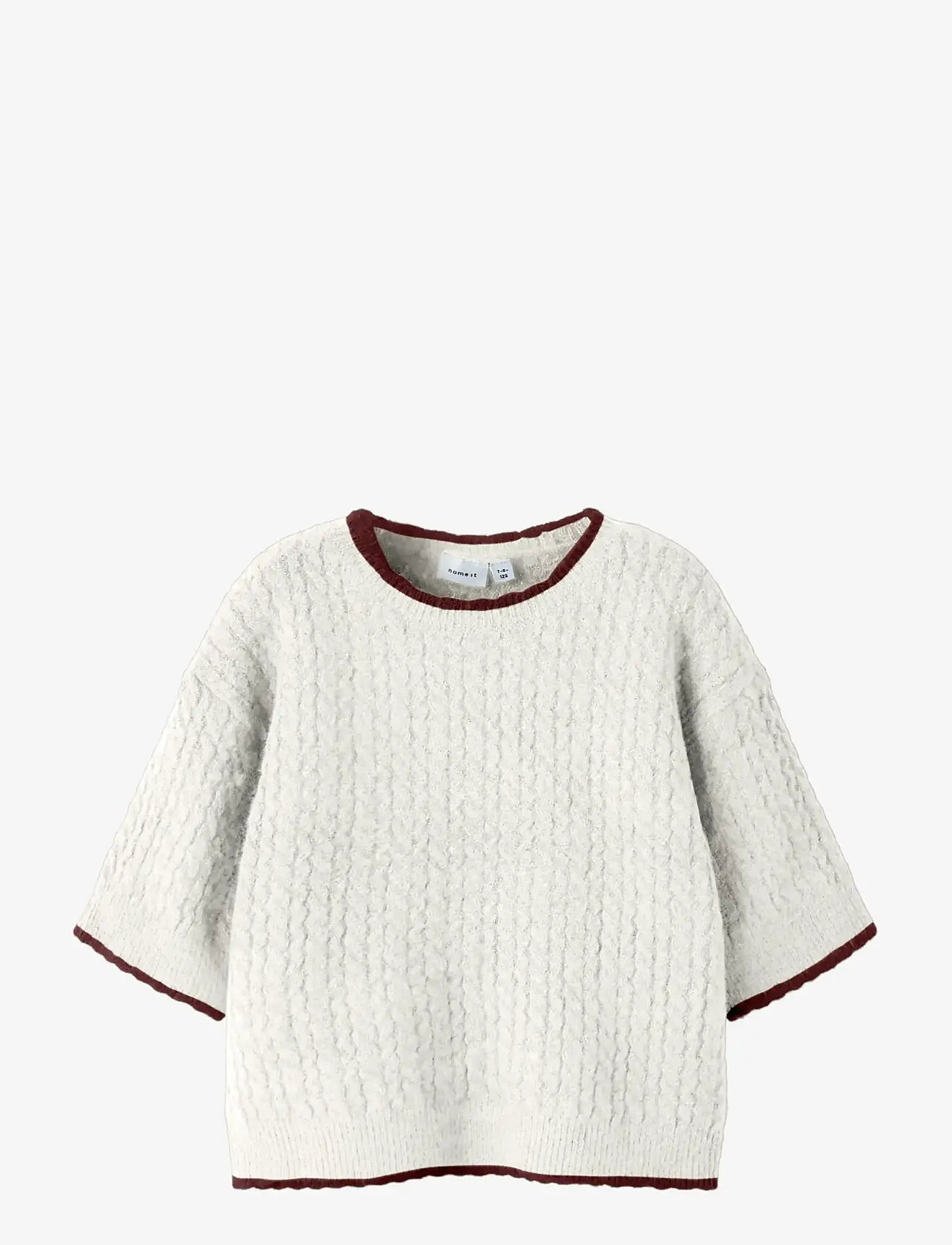 name it - NKFKIRAS SS KNIT - jumpers - cloud dancer - 0