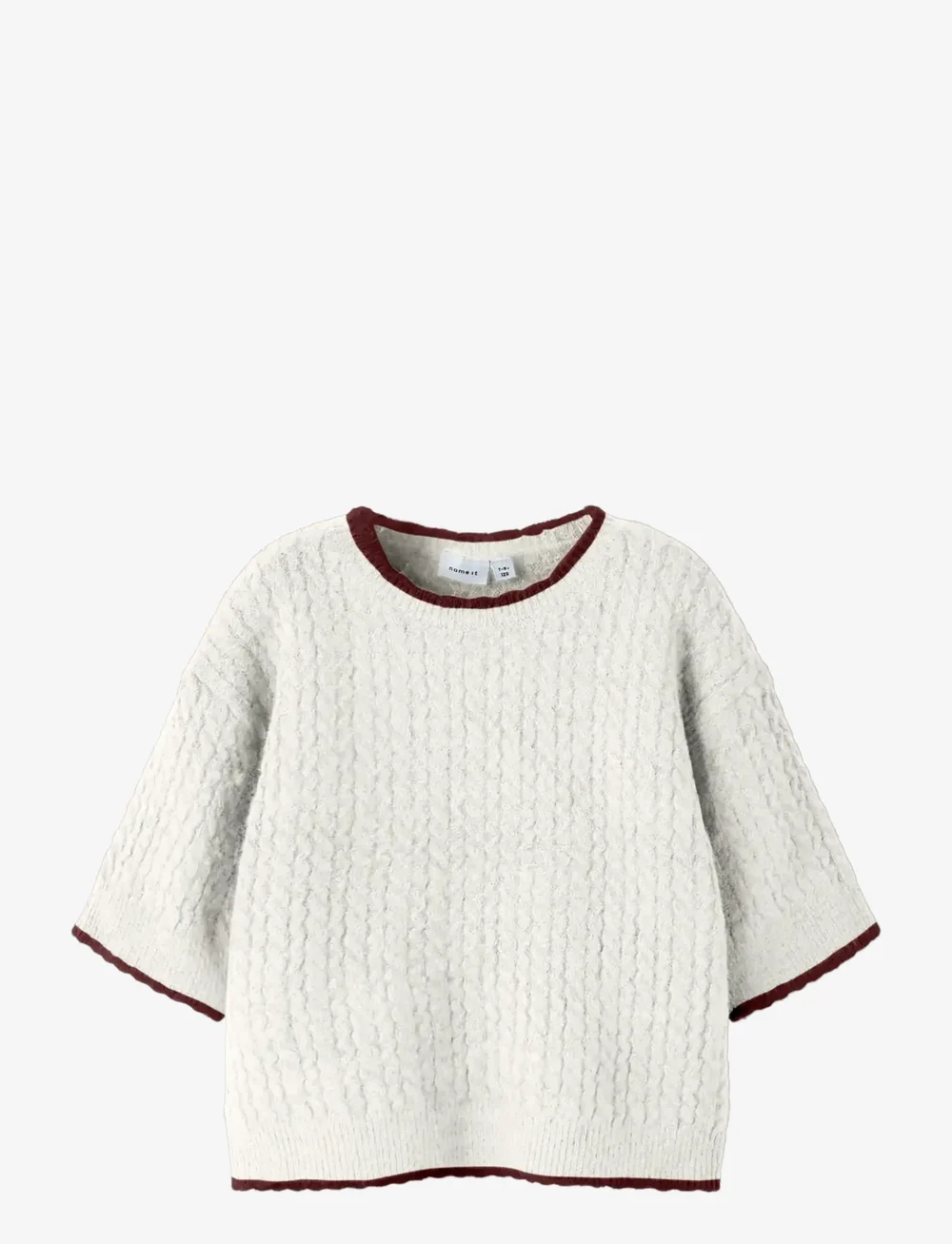 name it - NKFKIRAS SS KNIT - trøjer - cloud dancer - 0