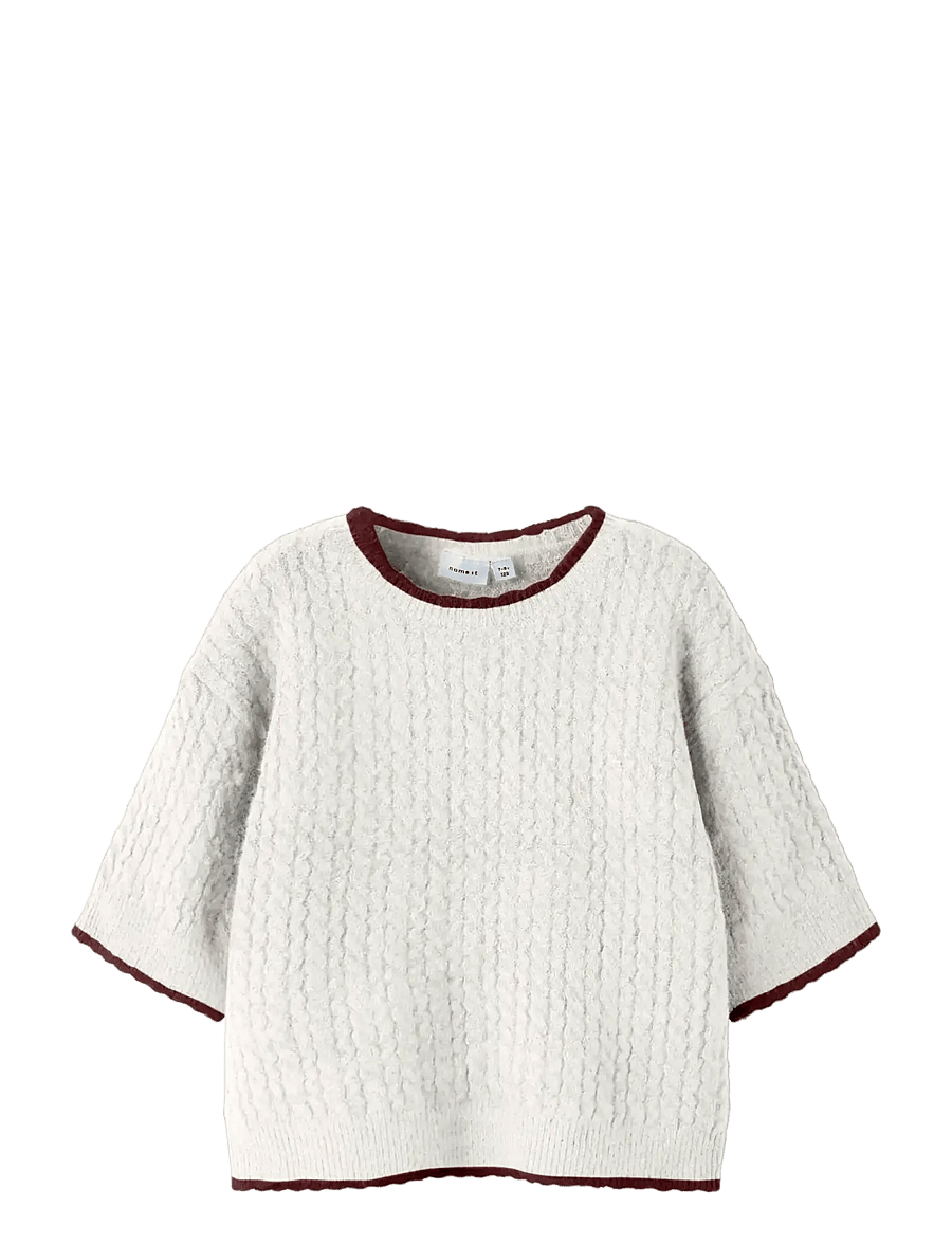 name it - NKFKIRAS SS KNIT - pullover - cloud dancer - 0