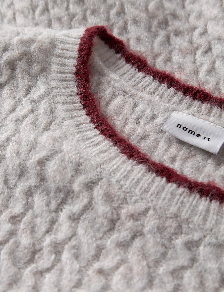 name it - NKFKIRAS SS KNIT - pullover - cloud dancer - 1