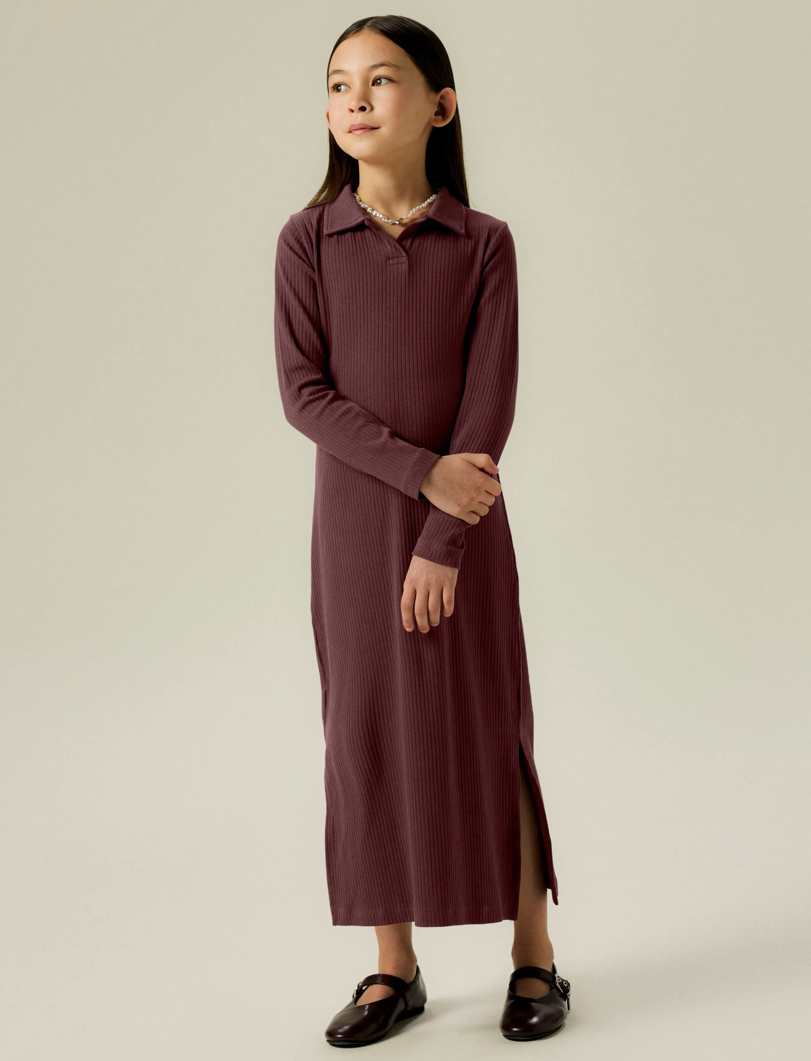 name it NKFKISSIA LS SLIM MAXI DRESS - Kleider & Röcke - ANDORRA / brown
