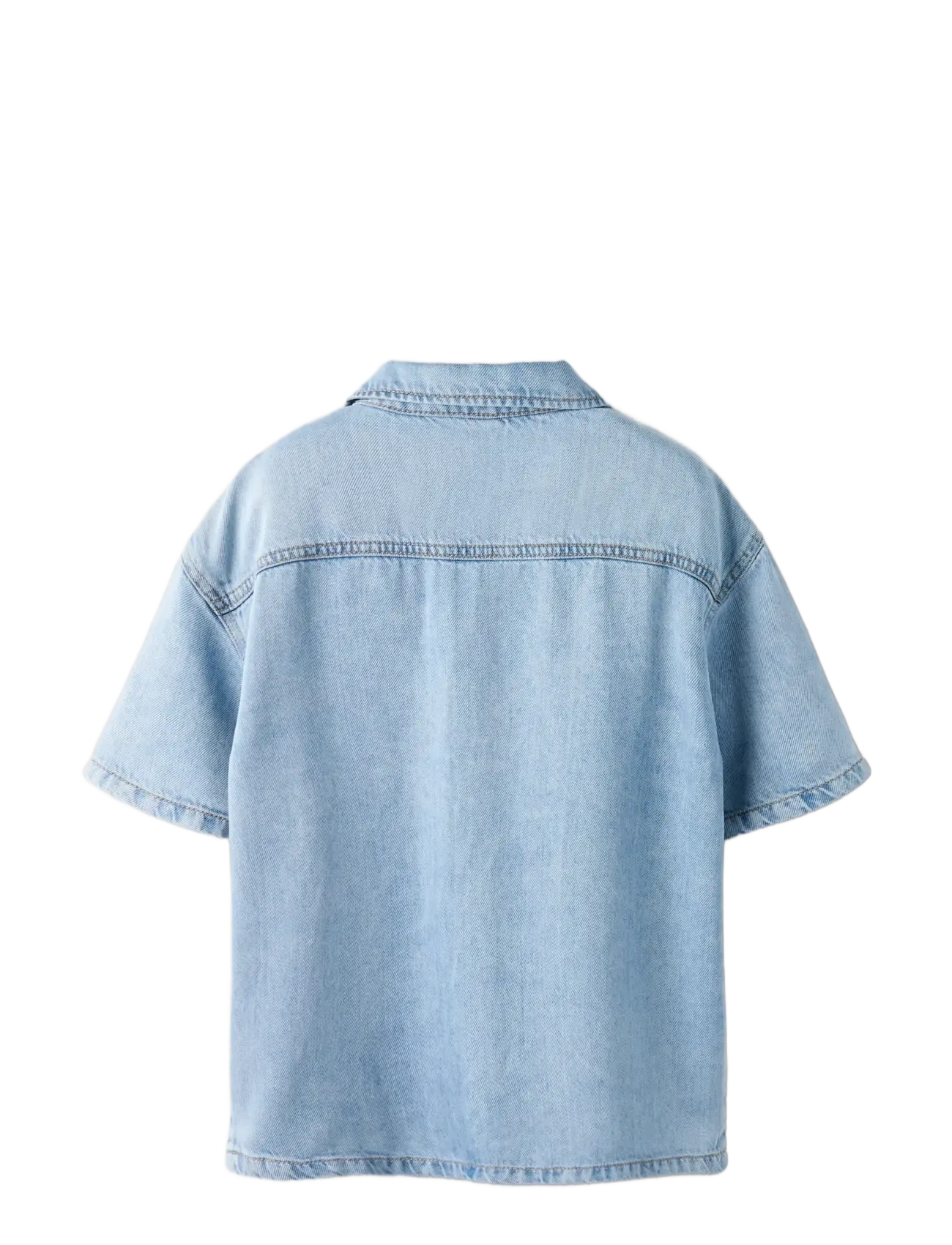 name it - NKMJOY BOXY DNM 1/2 SHIRT 1860-PH F - chemises à manches courtes - light blue denim - 1
