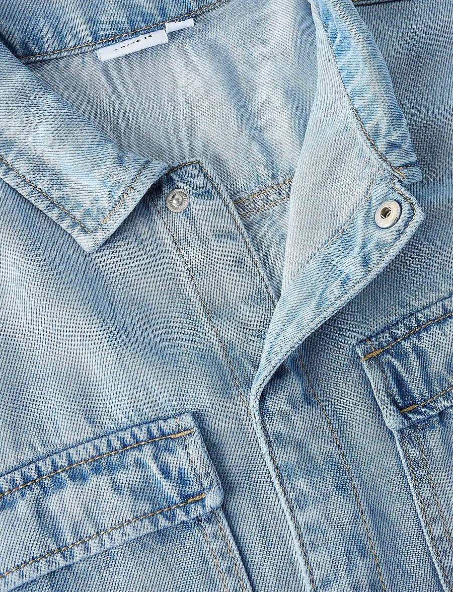 name it - NKMJOY BOXY DNM 1/2 SHIRT 1860-PH F - kurzärmlige hemden - light blue denim - 4
