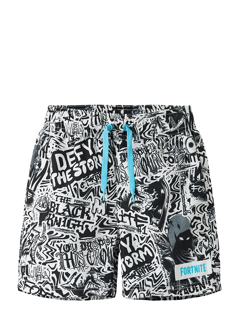 name it - NKMMARKI FORTNITE SWIMSHORTS BFU - badehosen - bright white - 0