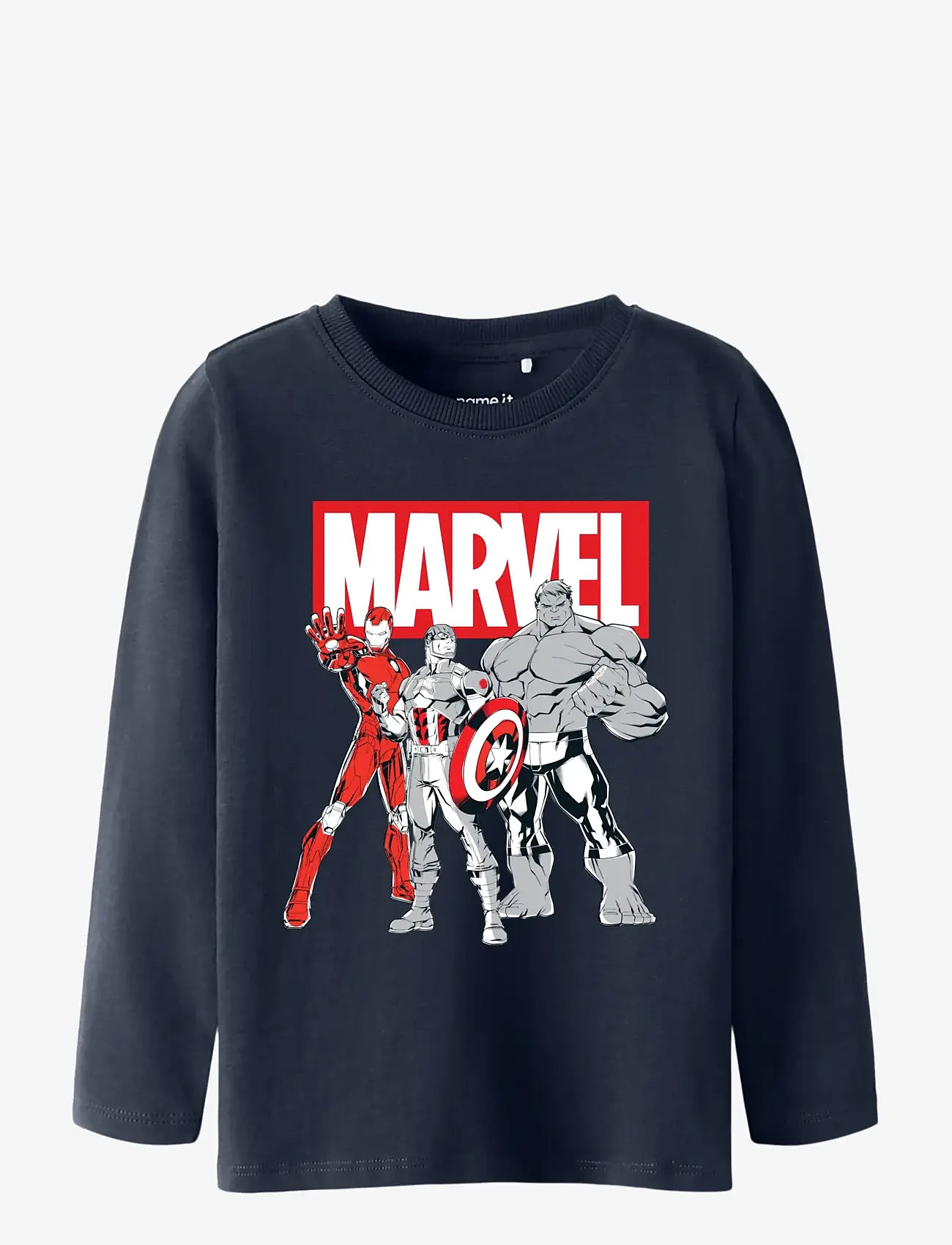 name it - NMMVODIS MARVEL LS TOP MAR - langærmede t-shirts - navy blazer - 1