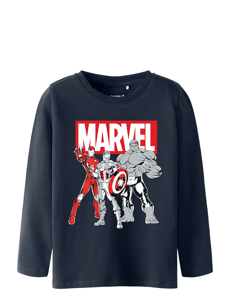 name it - NMMVODIS MARVEL LS TOP MAR - langærmede t-shirts - navy blazer - 1