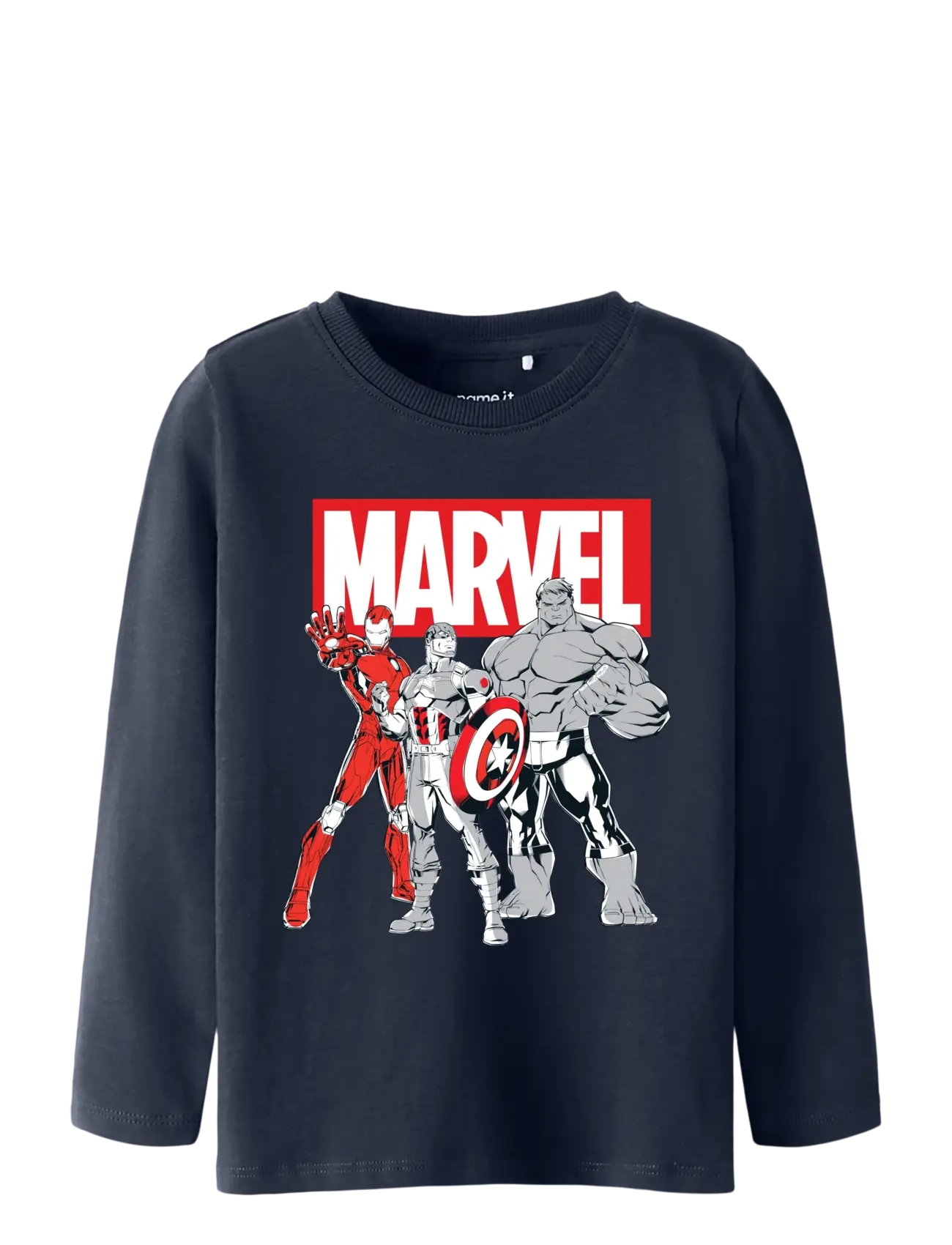 name it NMMVODIS MARVEL LS TOP MAR - Riided - NAVY BLAZER / navy