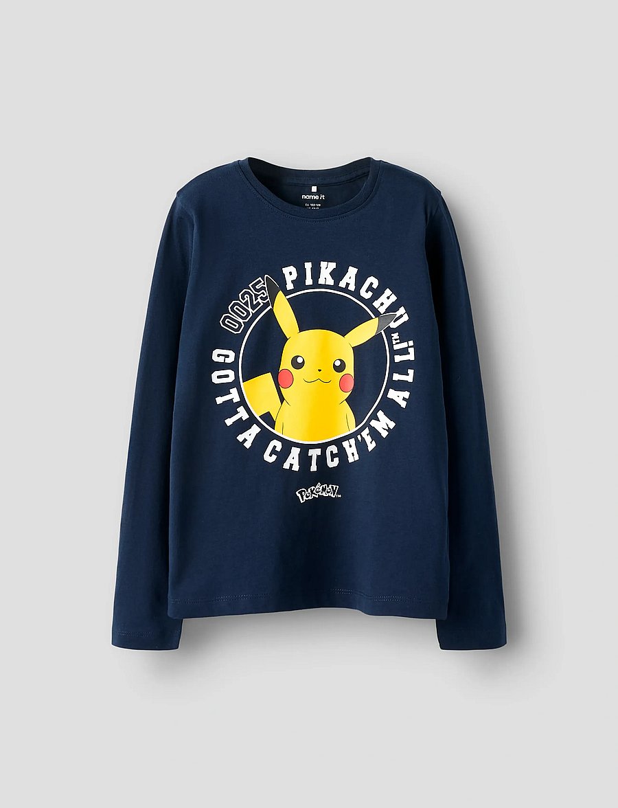 name it - NKMVOSRIC POKEMON LS TOP SKY - långärmade t-shirts - navy blazer - 0